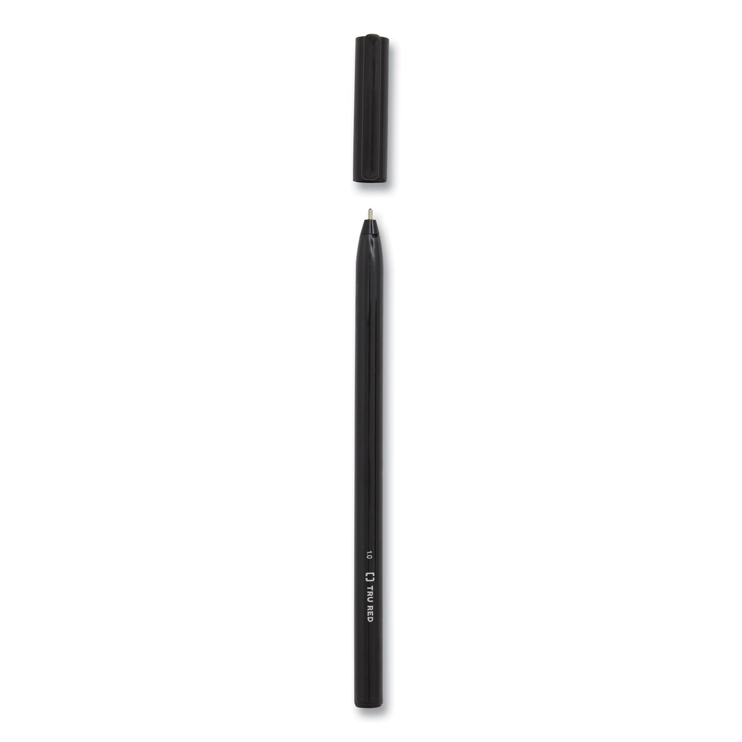 TRU RED™ Ballpoint Pen, Stick, Medium 1 Mm, Black Ink, Black Barrel, 60/pack