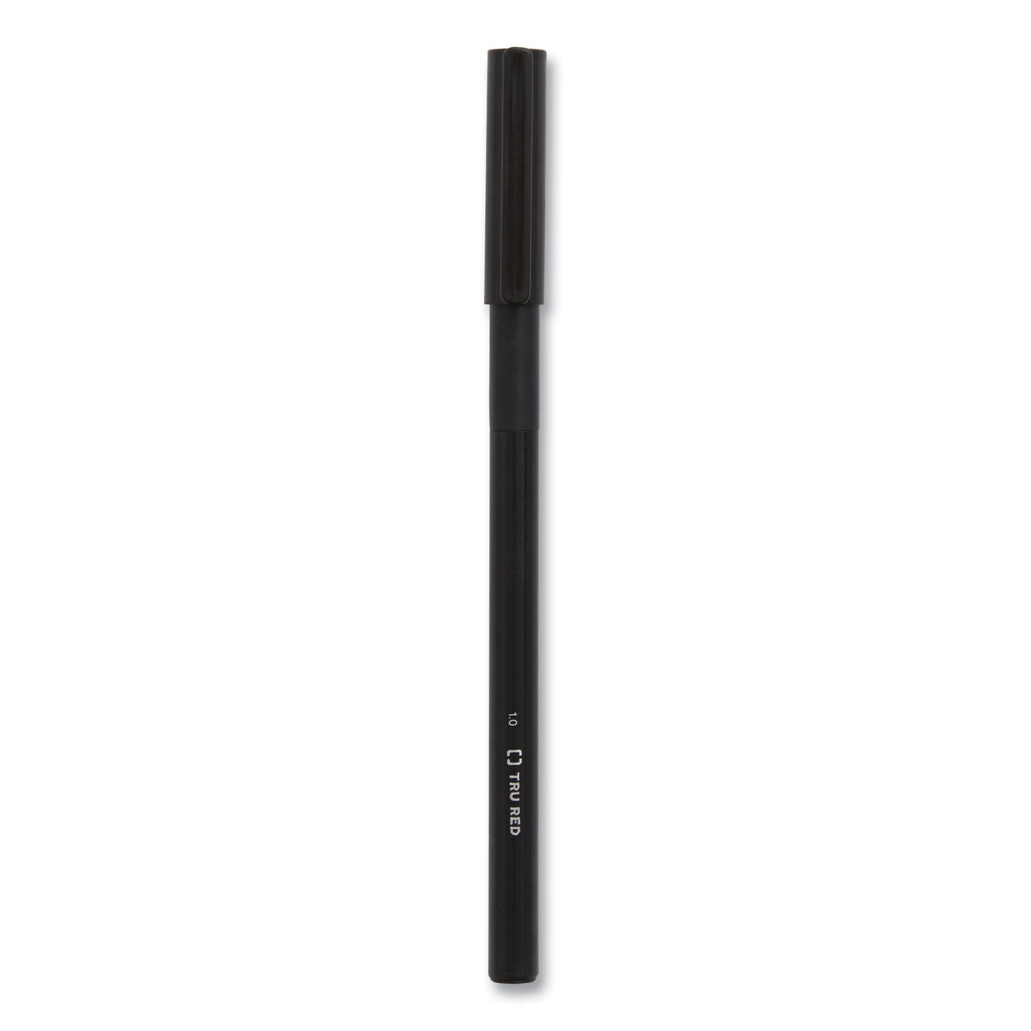 TRU RED™ Gripped Ballpoint Pen, Stick, Medium 1 mm, Black Ink, Black Barrel, 60/Pack