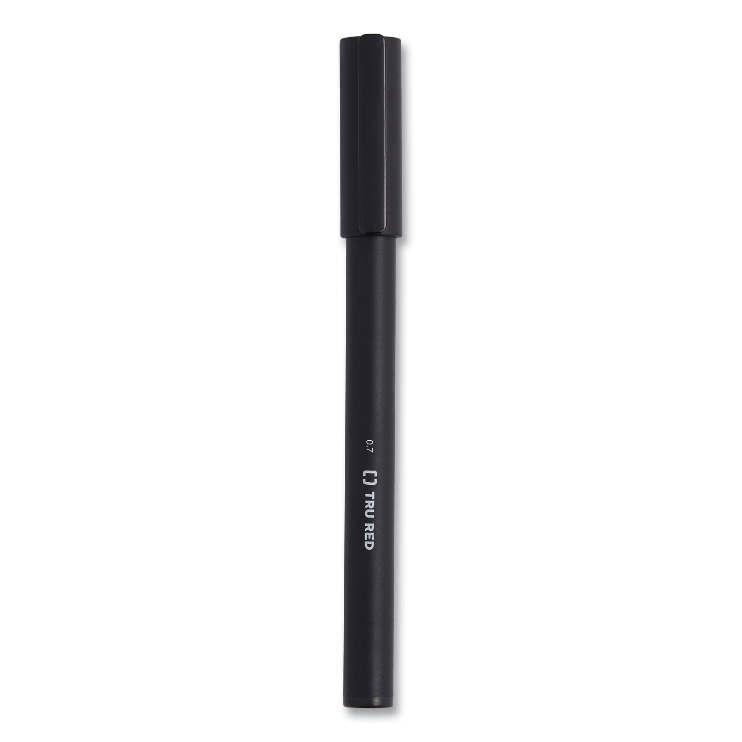 TRU RED™ Quick Dry Gel Pen, Stick, Medium 0.7 Mm, Black Ink, Black Barrel, Dozen