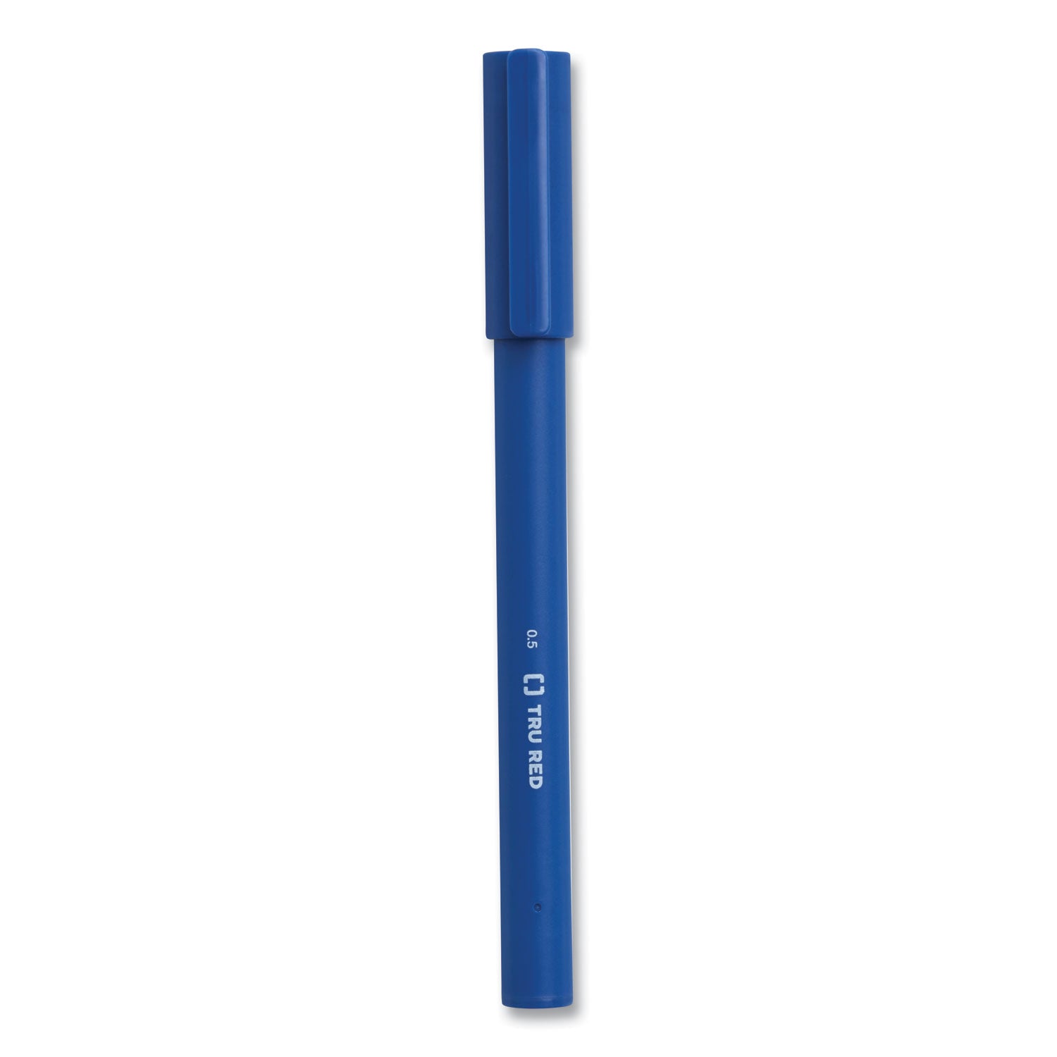 TRU RED™ Quick Dry Gel Pen, Stick, Fine 0.5 Mm, Blue Ink, Blue Barrel, Dozen
