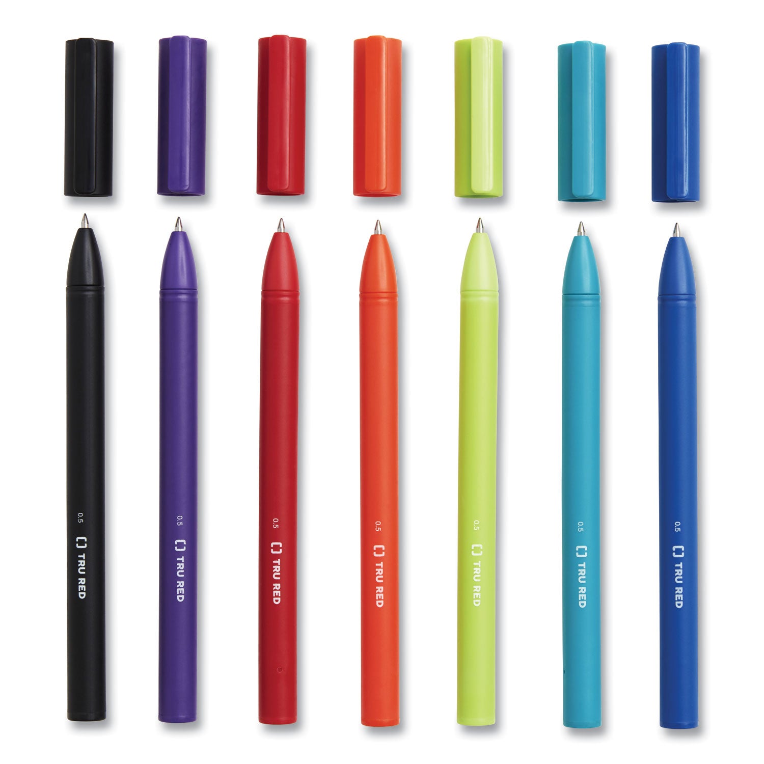 TRU RED™ Quick Dry Gel Pen, Retractable, Fine 0.5 Mm, Assorted Ink And Barrel Colors, 12/pack