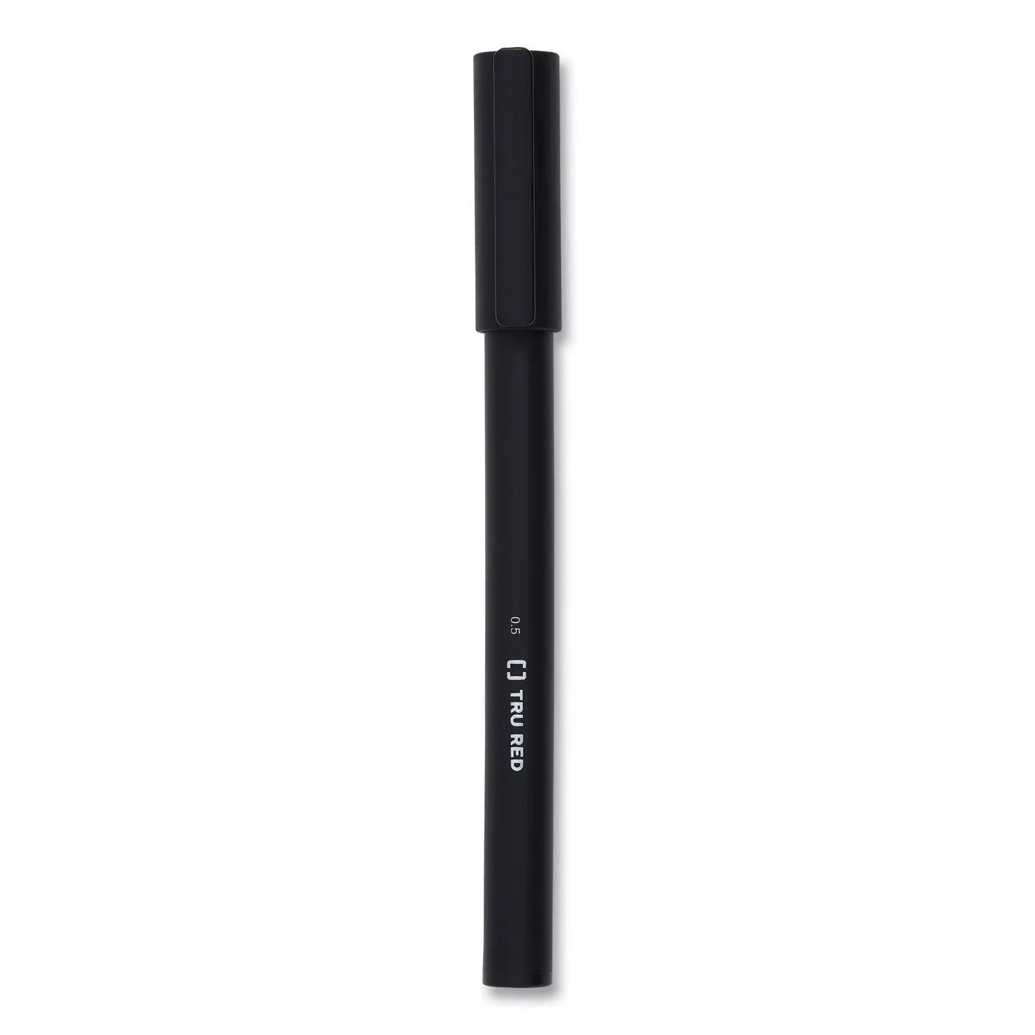 TRU RED™ Quick Dry Gel Pen, Stick, Fine 0.5 Mm, Black Ink, Black Barrel, Dozen