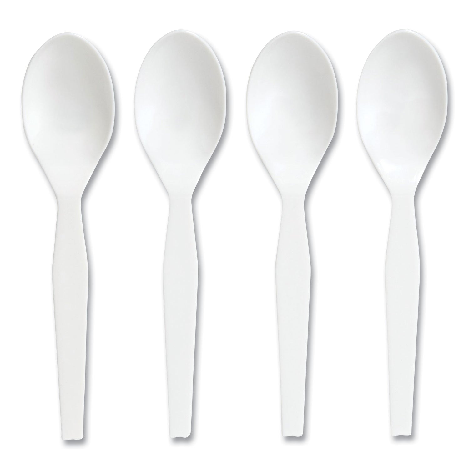 Perk™ Mediumweight Plastic Cutlery, Spoon, Plastic, White, 300/Pack