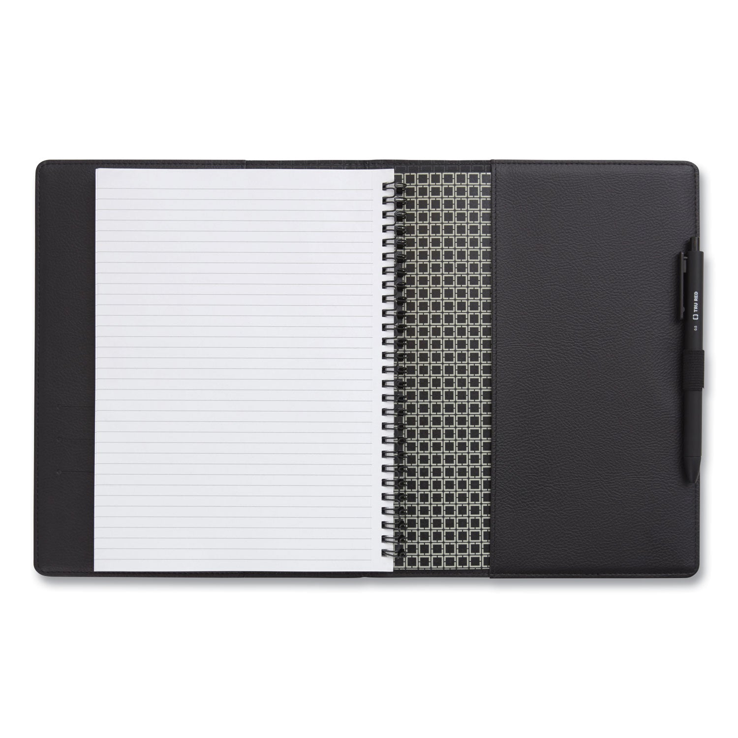 TRU RED™ Soft-Cover Notebook Folio Set, 1-Subject, Narrow Rule, Black Cover, (80) 9.5 x 6.5 Sheets