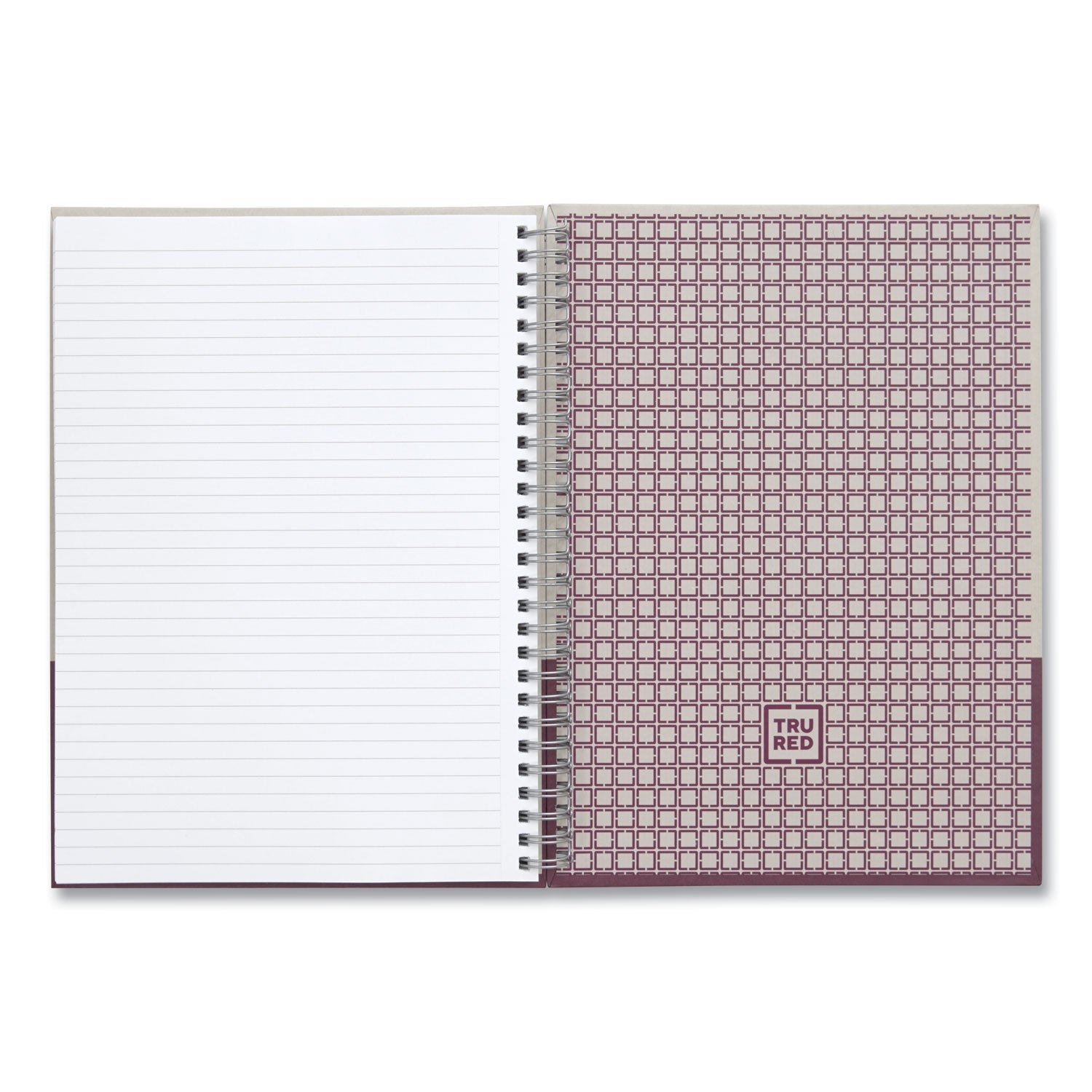 TRU RED™ Wirebound Hardcover Notebook, 1-Subject, Narrow Rule, Gray/Purple Cover, (80) 9.5 x 6.5 Sheets