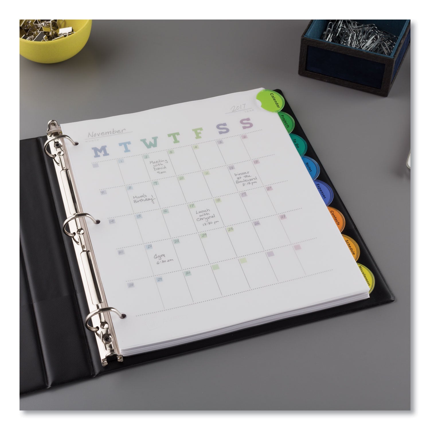 Avery® Insertable Style Edge Tab Plastic Dividers, 8-Tab, 11 X 8.5, Translucent, 1 Set