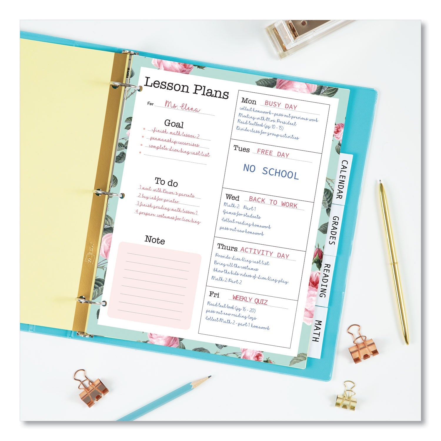 Avery® Insertable Big Tab Dividers, 5-Tab, Double-Sided Gold Edge Reinforcing, 11 x 8.5, Buff, Clear Tabs, 24 Sets