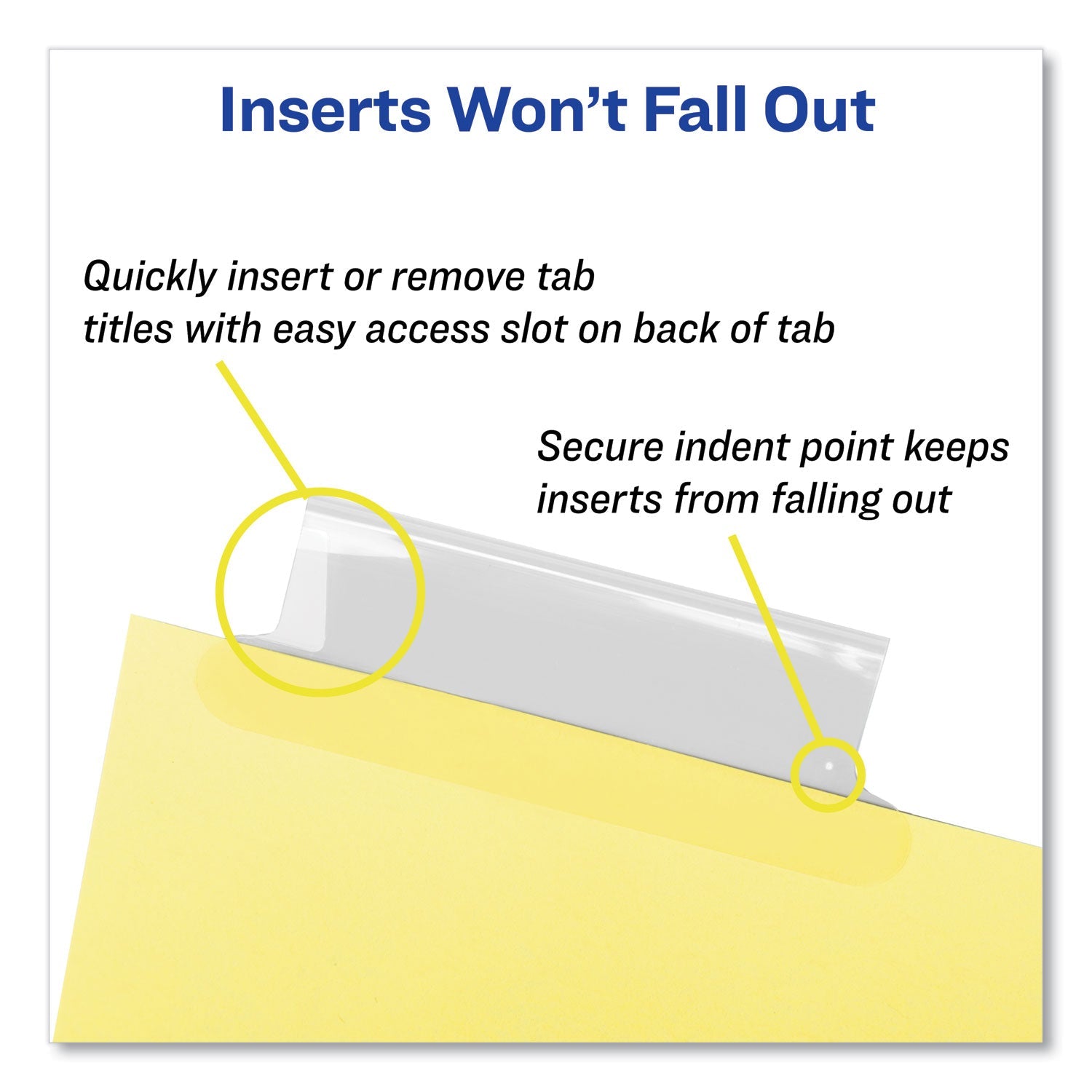 Avery® Insertable Big Tab Dividers, 5-Tab, Double-Sided Gold Edge Reinforcing, 11 x 8.5, Buff, Clear Tabs, 24 Sets