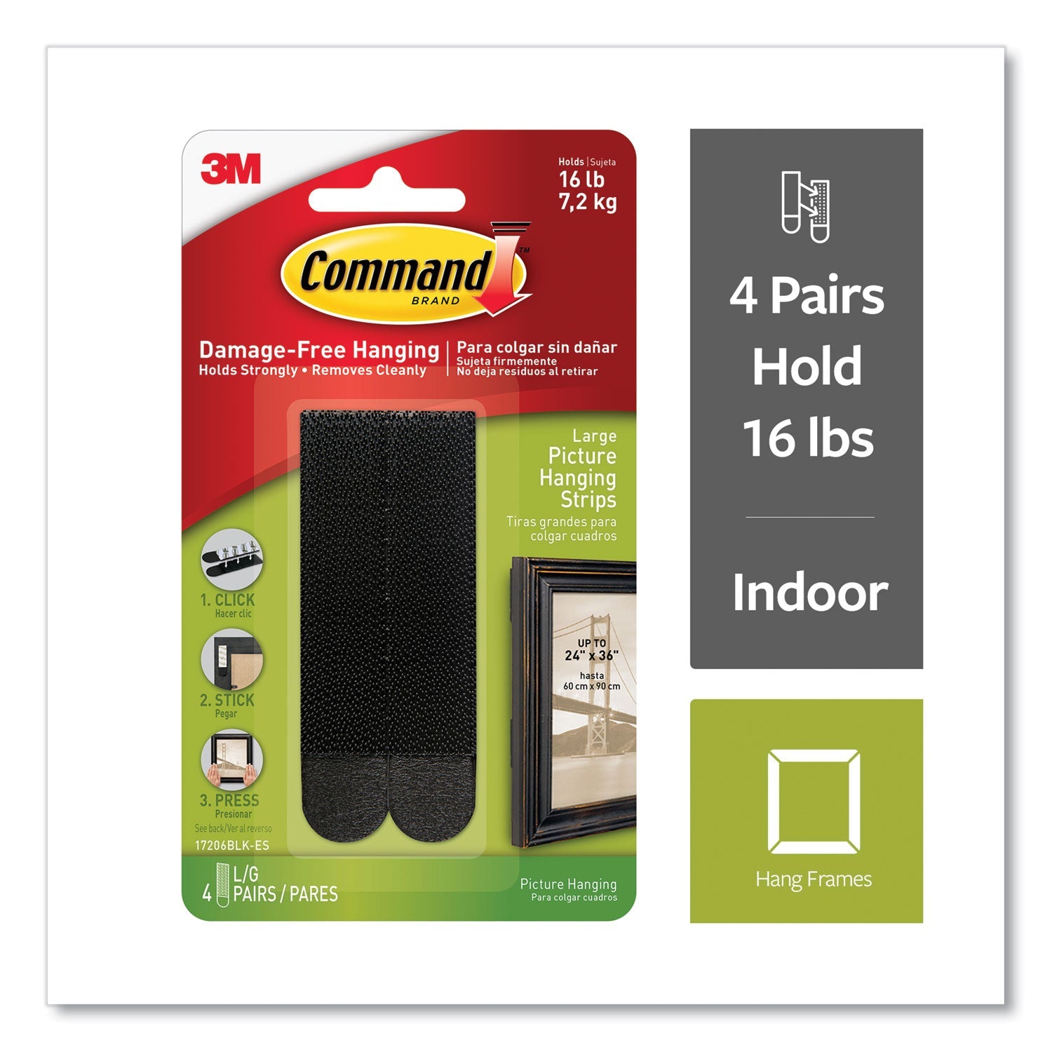 Command Picture Hanging Strips | Black 4 Pairs
