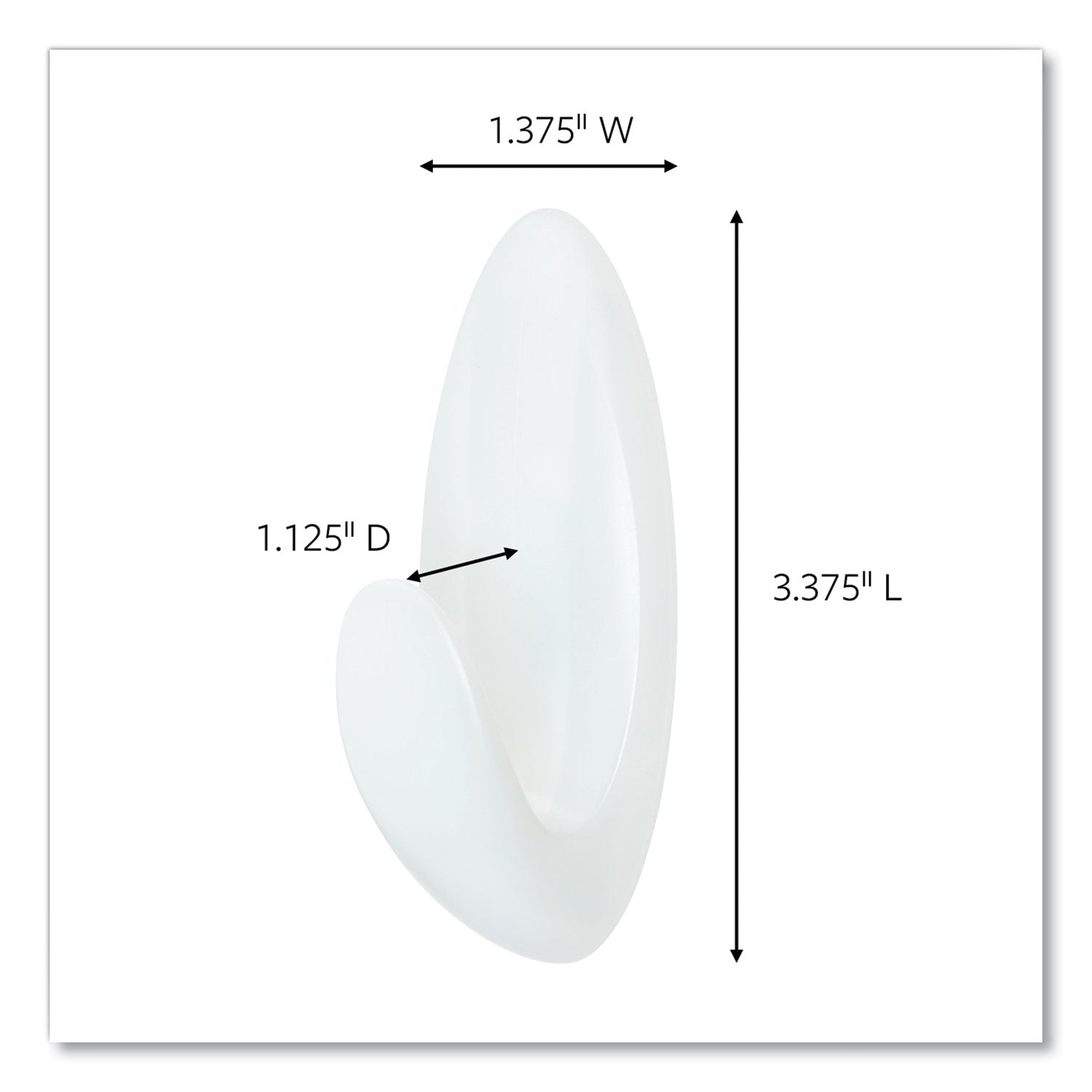 Command™ Medium Bath Hooks Value Pack, Plastic, White, 3 Lb Capacity, 6 Hooks And 6 Strips