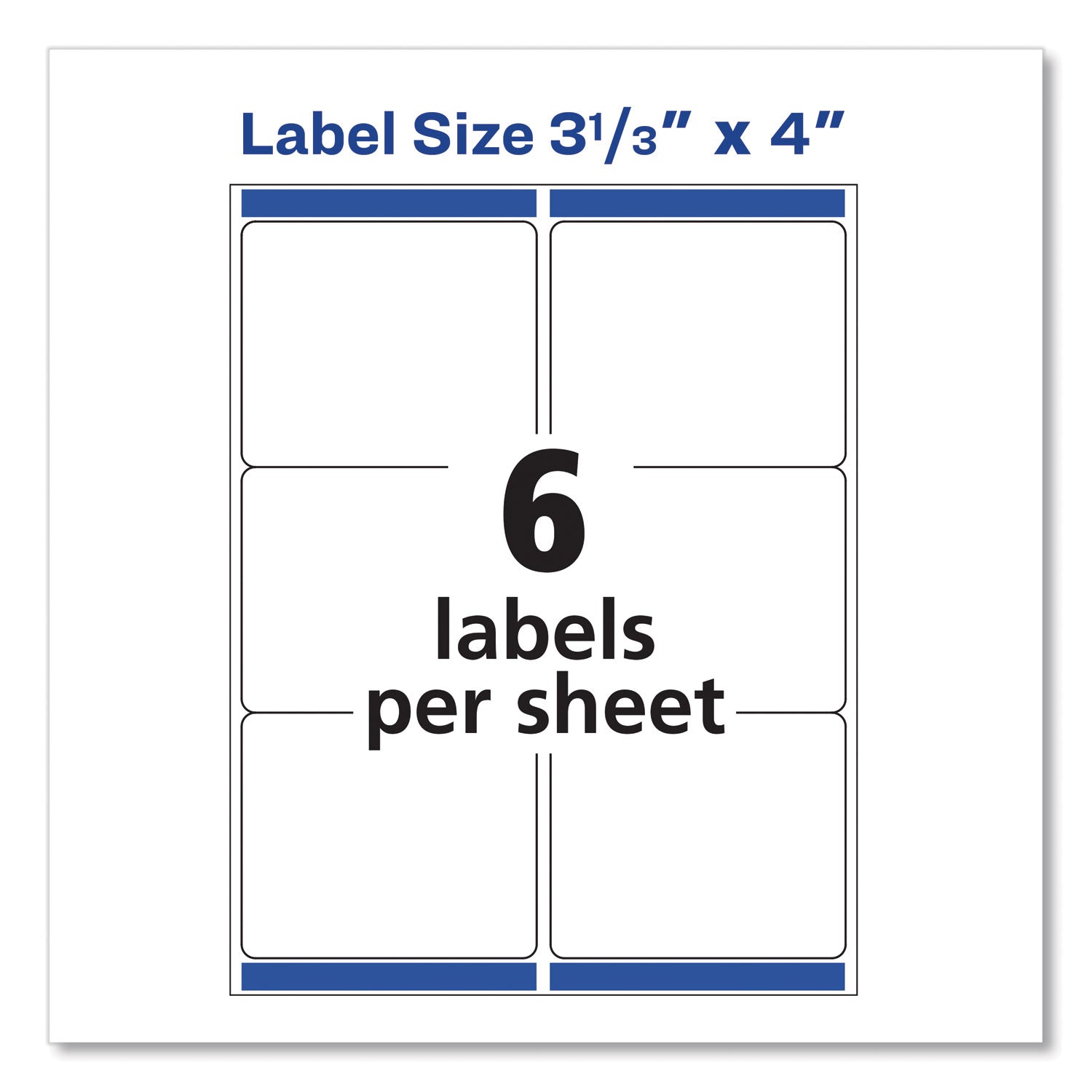 Avery® Shipping Labels W/ Trueblock Technology, Inkjet Printers, 3.33 X 4, White, 6/sheet, 25 Sheets/pack