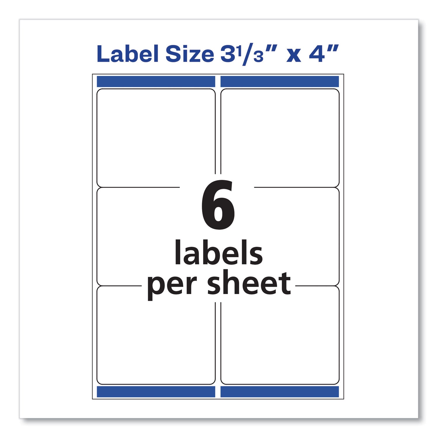 Avery® Shipping Labels W/ Trueblock Technology, Laser Printers, 3.33 X 4, White, 6/sheet, 25 Sheets/pack