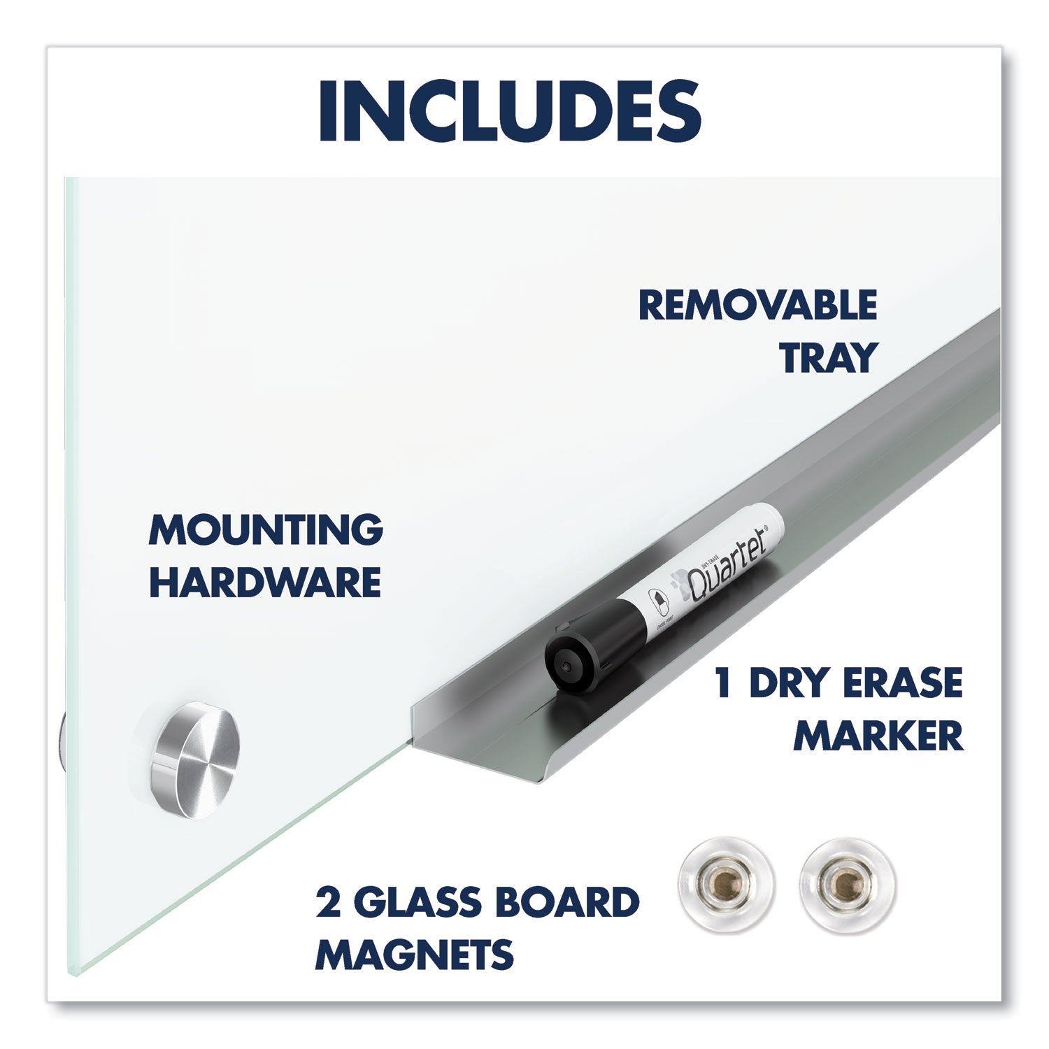 Quartet® Brilliance Glass Dry-Erase Boards, 48" x 36", White Surface