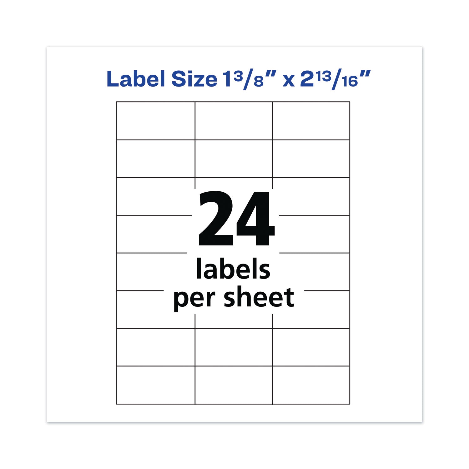 Avery® Copier Mailing Labels, Copiers, 1.38 X 2.81, White, 24/sheet, 100 Sheets/box