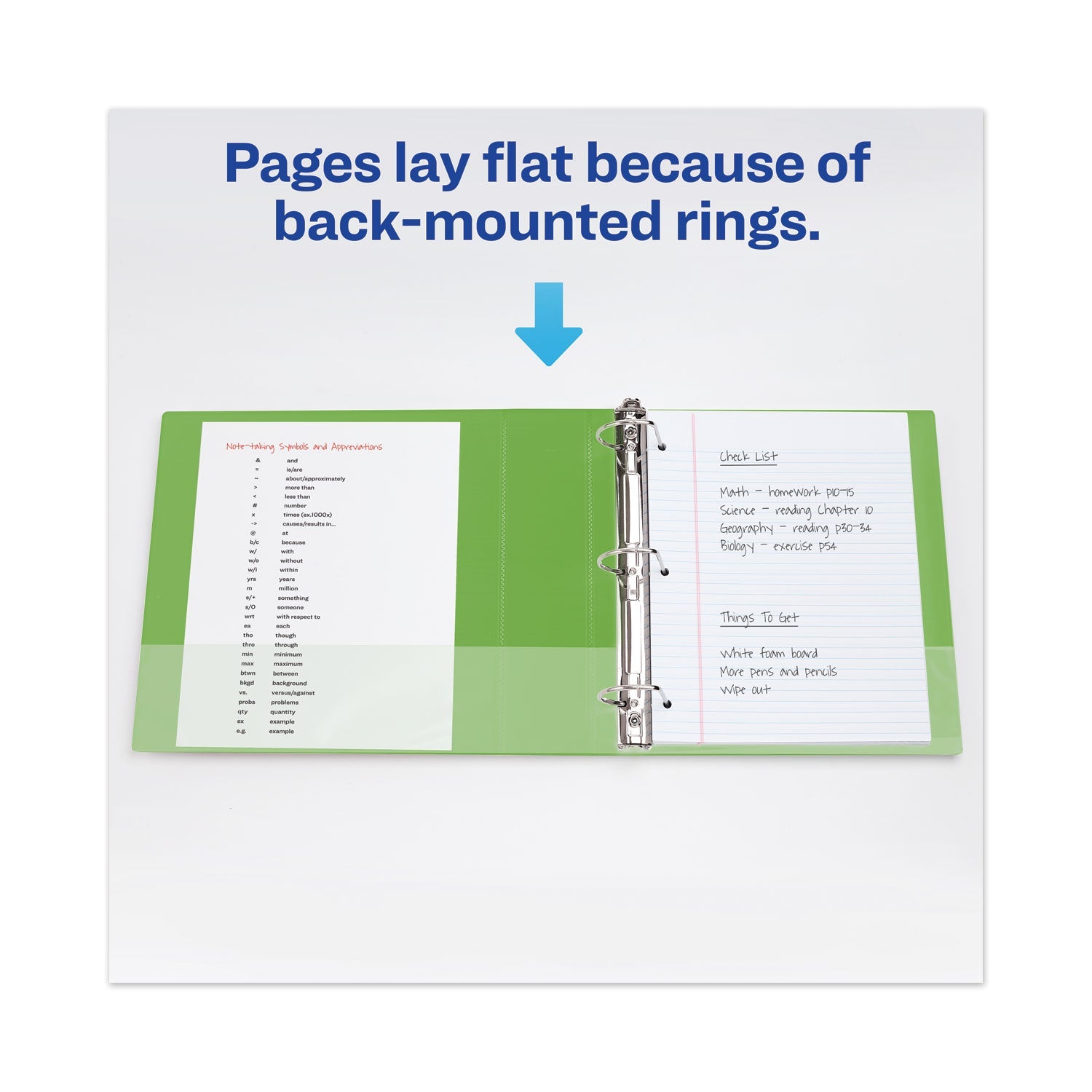Avery® Heavy-Duty View Binder With Durahinge And Locking One Touch Ezd Rings, 3 Rings, 5" Capacity, 11 X 8.5, Chartreuse