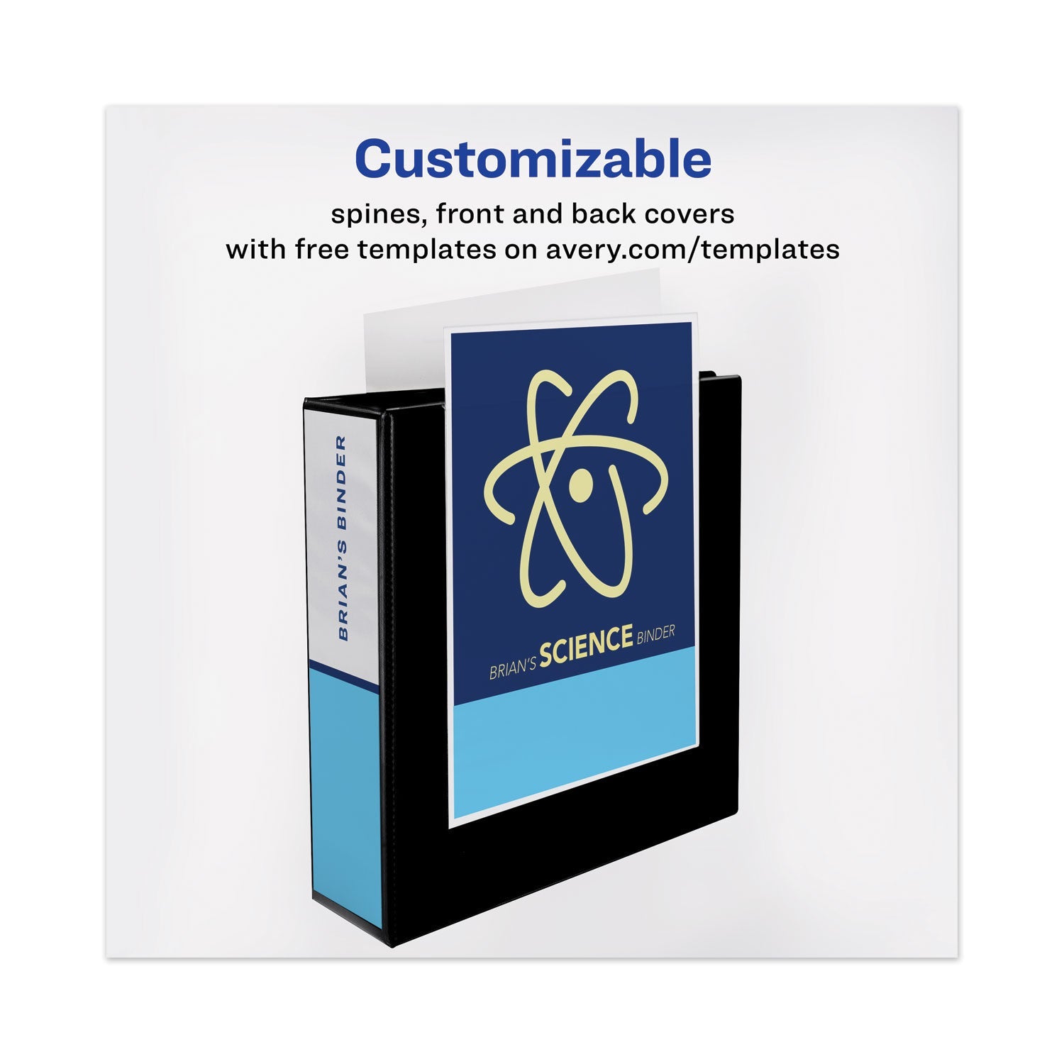 Avery® Heavy-Duty View Binder With Durahinge And Locking One Touch Ezd Rings, 3 Rings, 3" Capacity, 11 X 8.5, Black