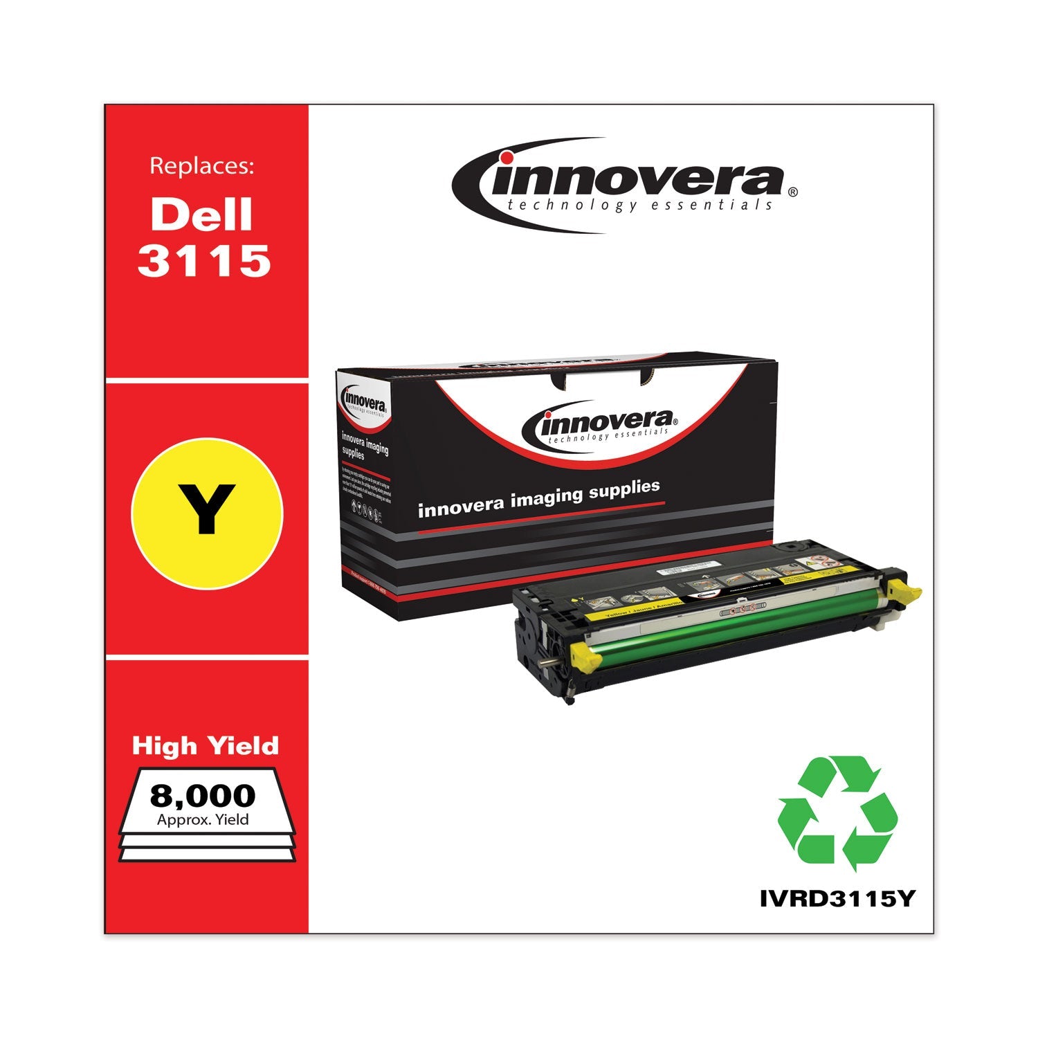 Innovera® Remanufactured Yellow High-Yield Toner, Replacement for 310-8401, 8,000 Page-Yield - Bloom Skins