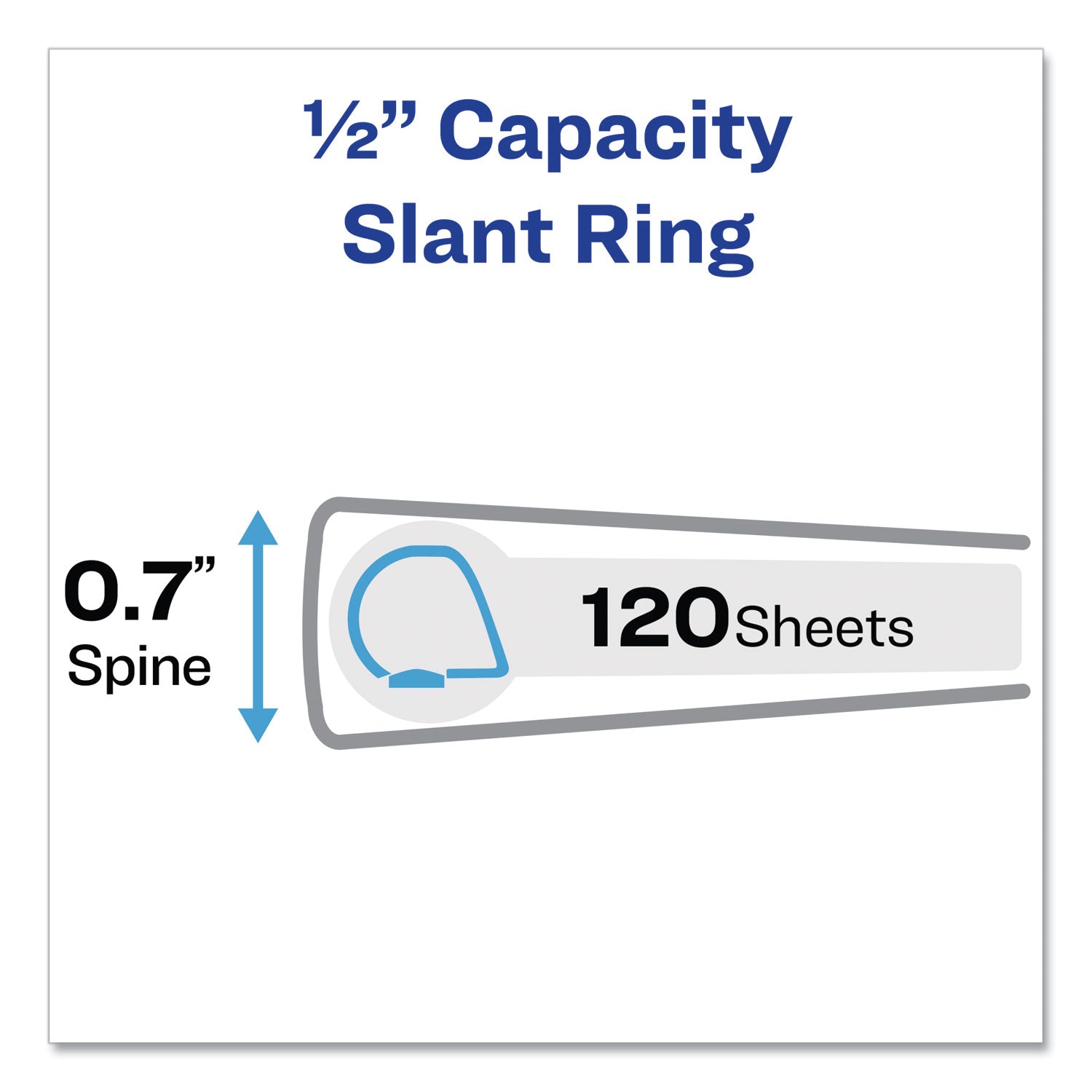 Avery® Framed View Heavy-Duty Binders, 3 Rings, 0.5" Capacity, 11 X 8.5, Black