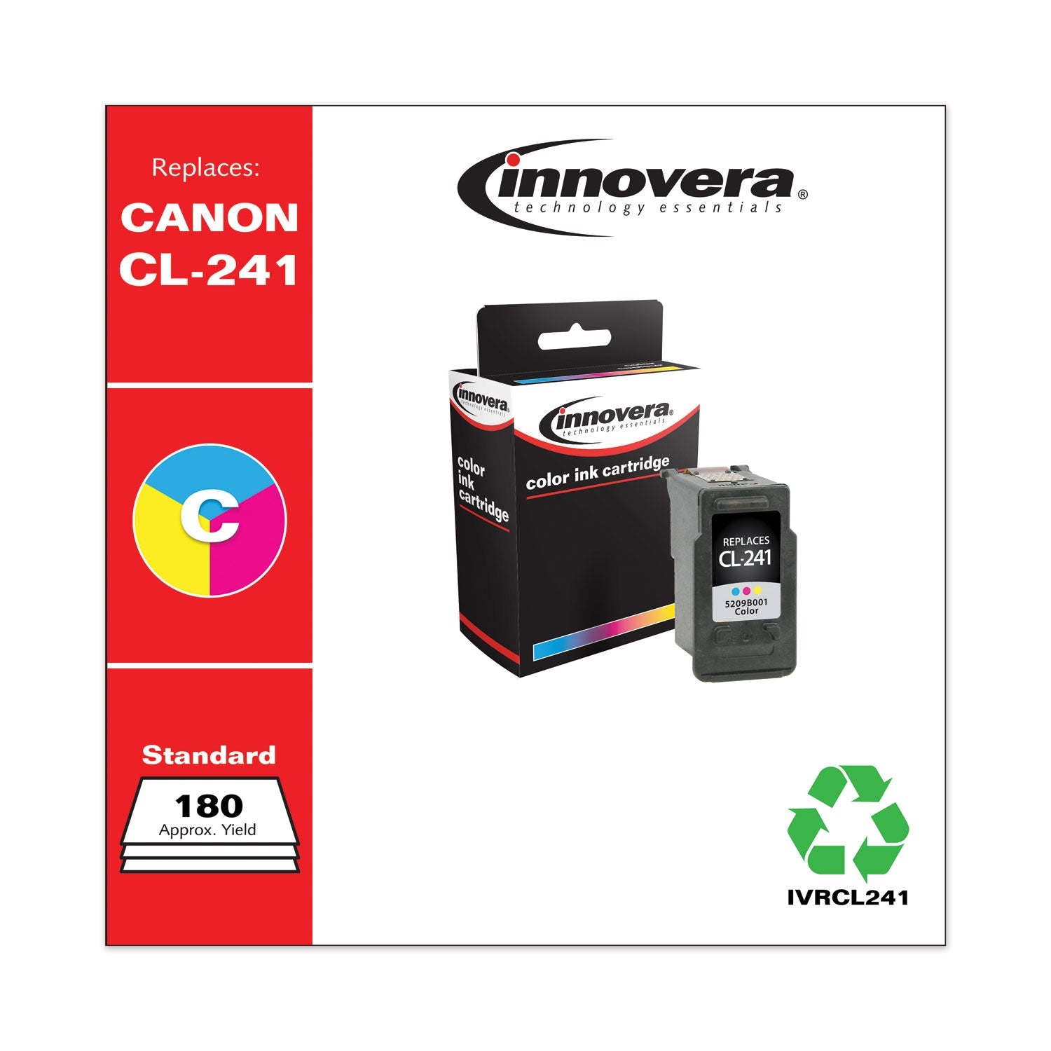 Innovera® Remanufactured Tri-Color Ink, Replacement for CL-241 (5209B001), 180 Page-Yield - Bloom Skins