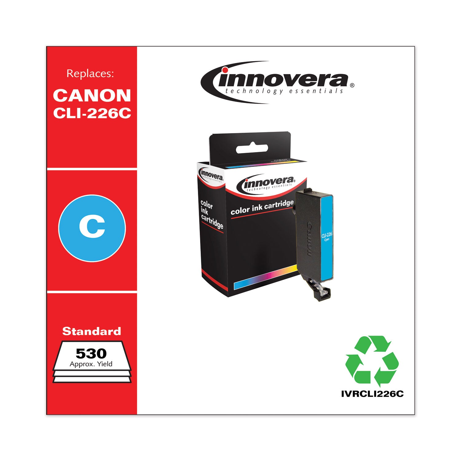 Innovera® Remanufactured Cyan Ink, Replacement for CLI-226 (4547B001AA), 530 Page-Yield - Bloom Skins