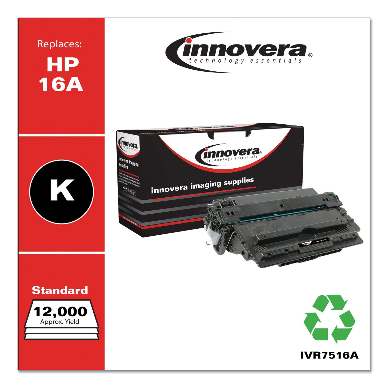 Innovera® Remanufactured Black Toner, Replacement for 16A (Q7516A), 12,000 Page-Yield - Bloom Skins