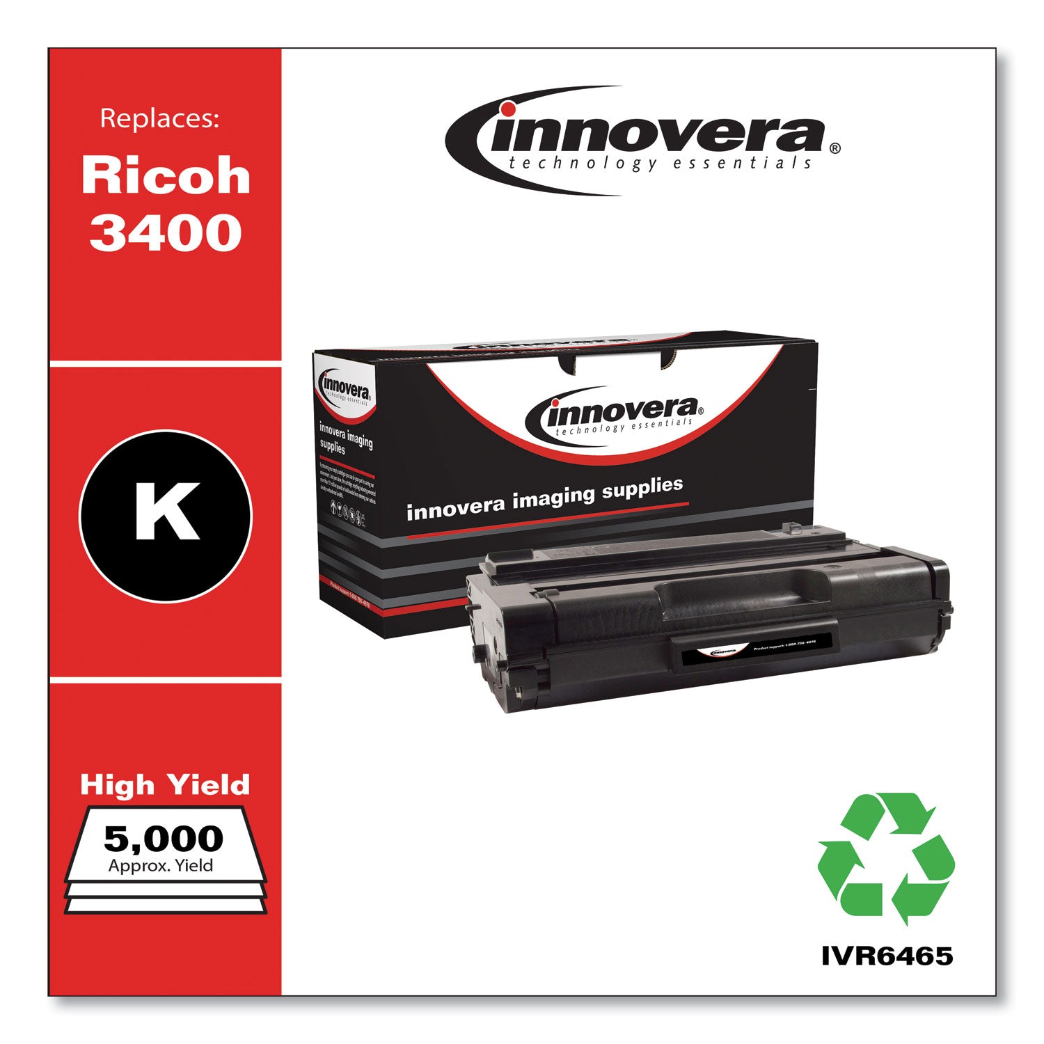 Innovera® Remanufactured Black High-Yield Toner, Replacement for 406465, 5,000 Page-Yield - Bloom Skins