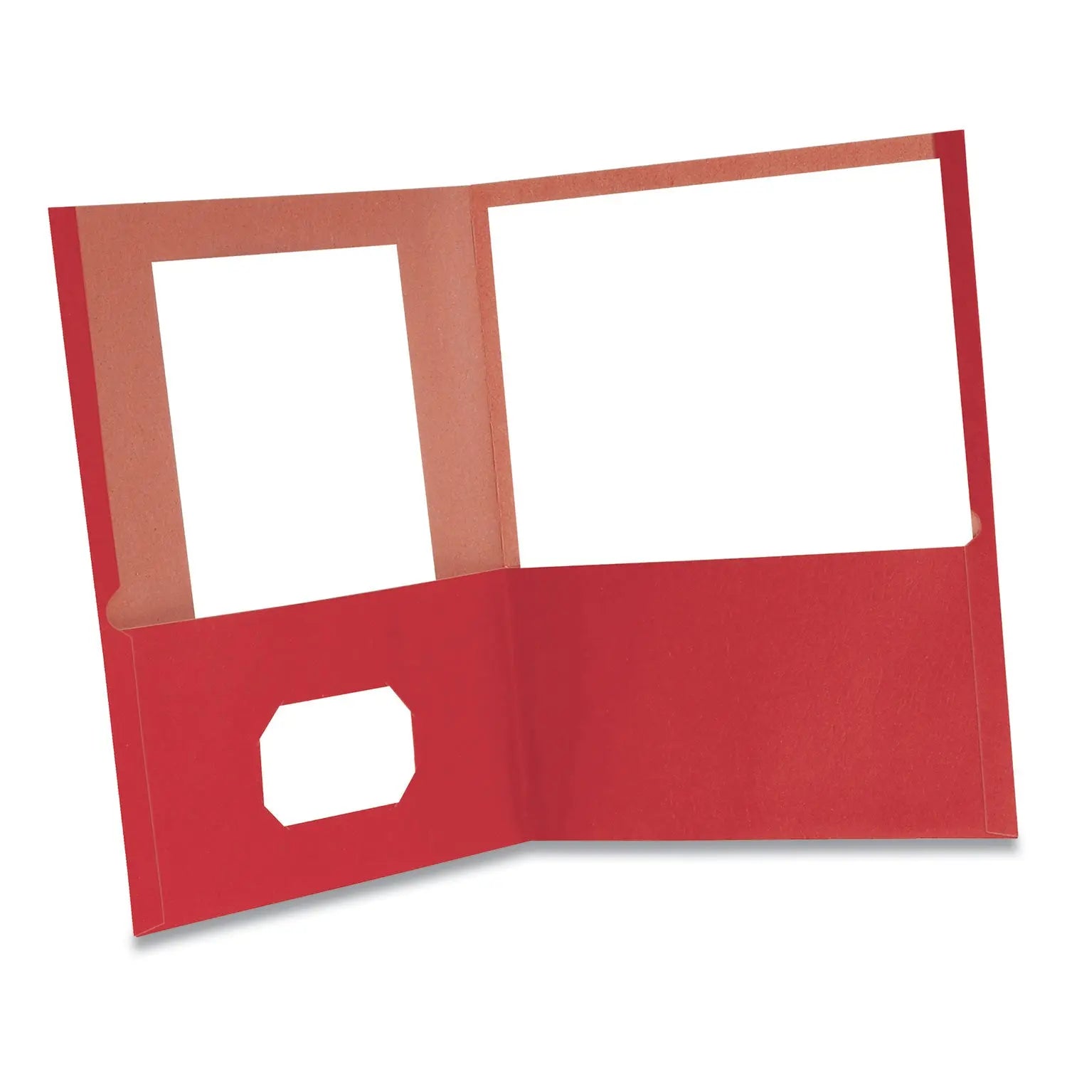 Oxford™ Earthwise By Oxford 100% Recycled Paper Twin-Pocket Portfolio, 100-Sheet Capacity, 11 X 8.5, Red, 10/pack