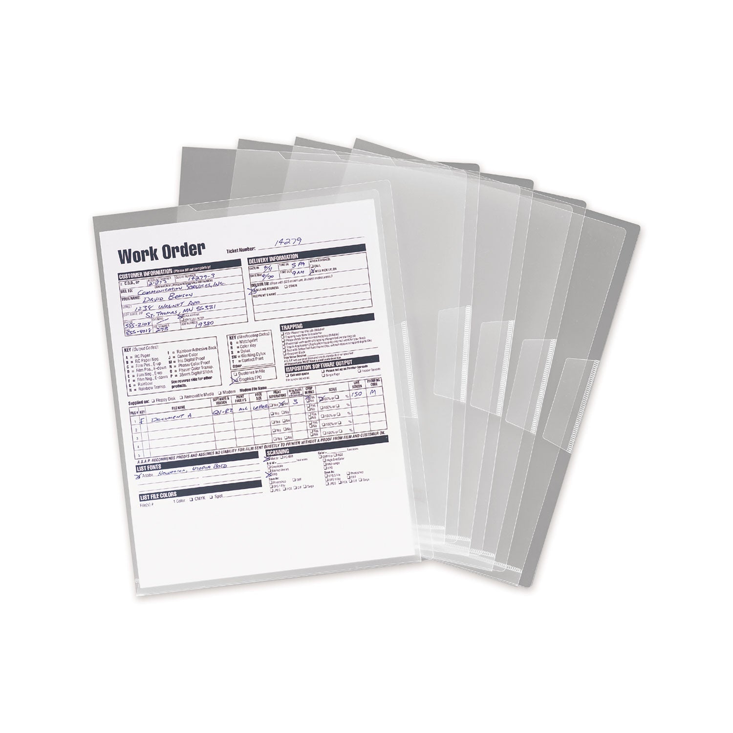Smead Poly Translucent Project Jackets, Letter Size, Clear, 5/pack