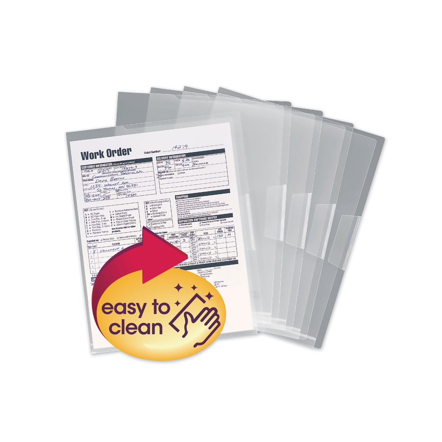 Smead Poly Translucent Project Jackets, Letter Size, Clear, 5/pack