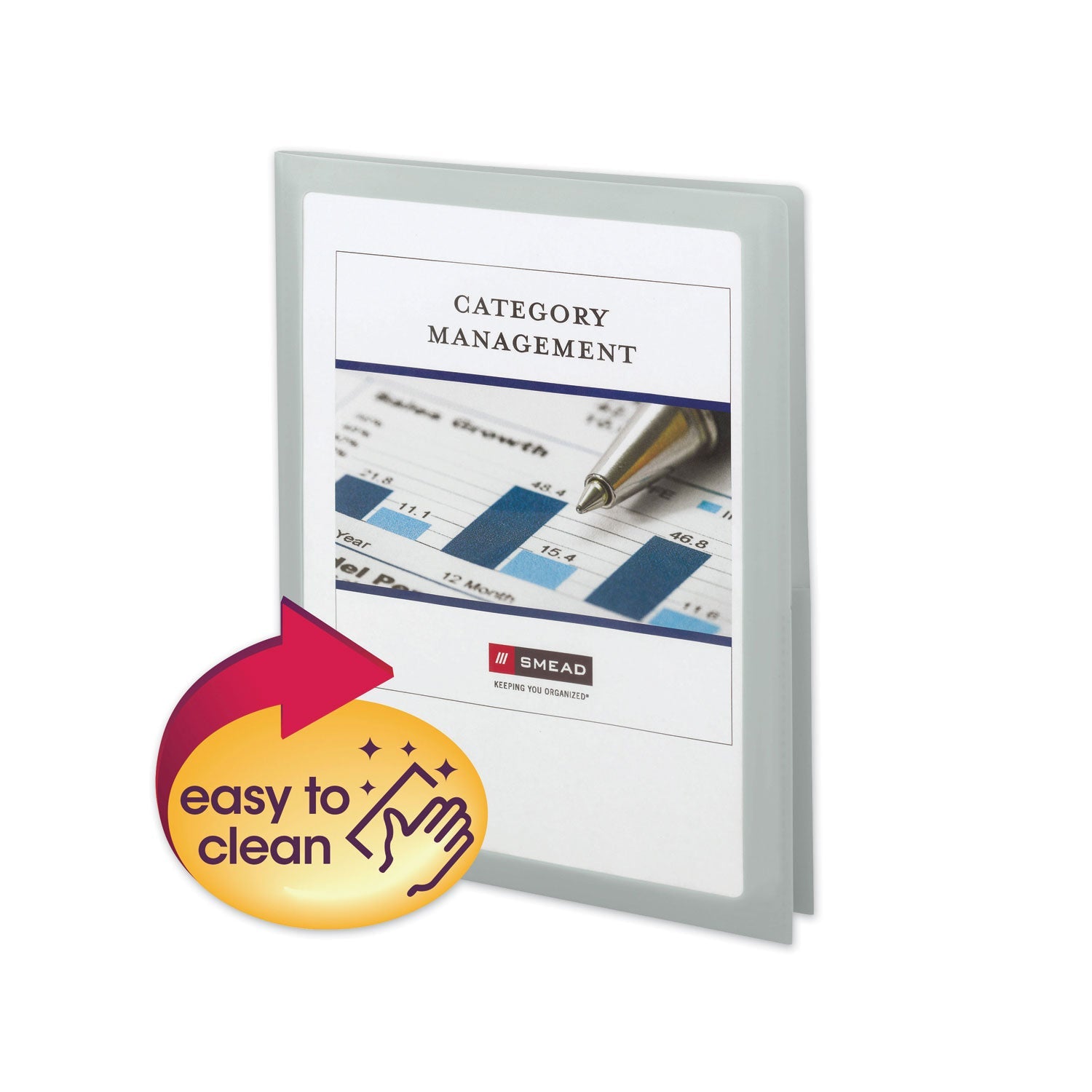 Frame View Poly Two-Pocket Folder | Clear/Oyster