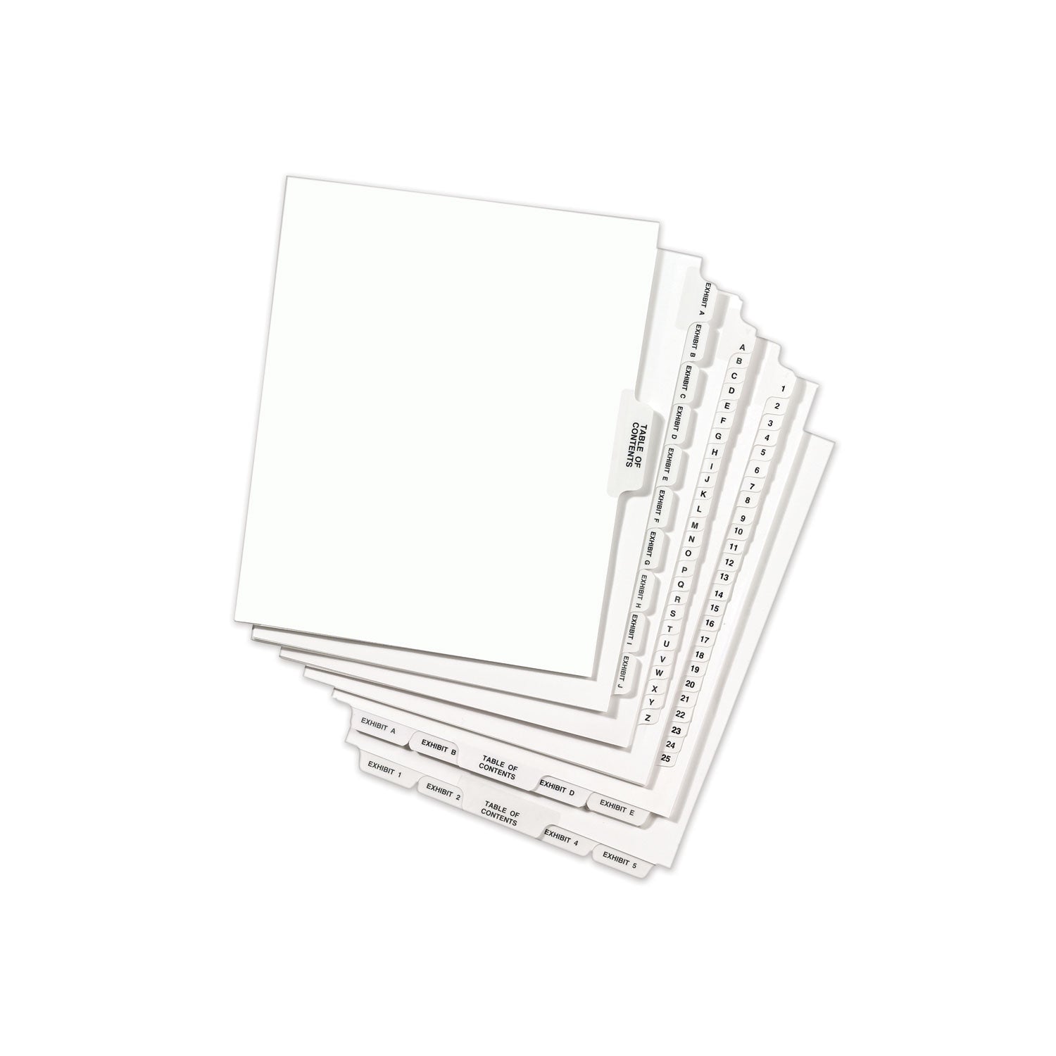 Avery® Avery-Style Preprinted Legal Bottom Tab Dividers, 26-Tab, Exhibit U, 11 x 8.5, White, 25/Pack