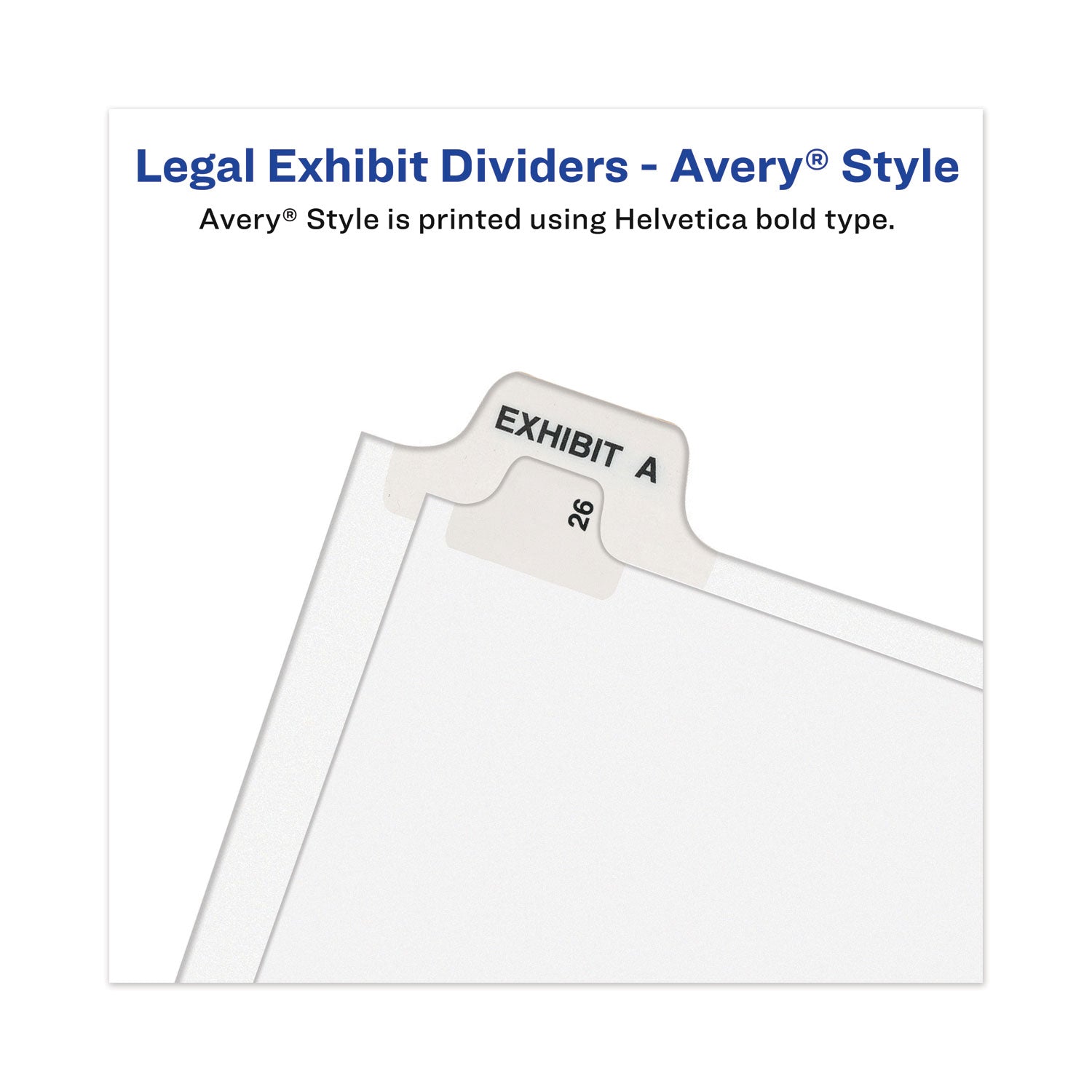 Avery® Avery-Style Preprinted Legal Bottom Tab Dividers, 26-Tab, Exhibit U, 11 x 8.5, White, 25/Pack
