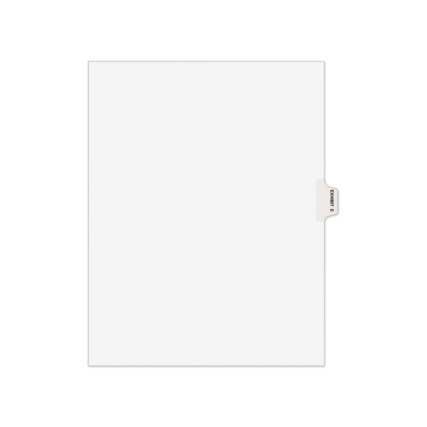 Avery® Avery-Style Preprinted Legal Side Tab Divider, 26-Tab, Exhibit E, 11 x 8.5, White, 25/Pack, (1375)