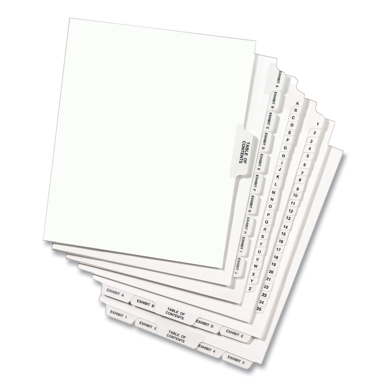 Avery® Avery-Style Preprinted Legal Side Tab Divider, 26-Tab, Exhibit C, 11 x 8.5, White, 25/Pack, (1373)