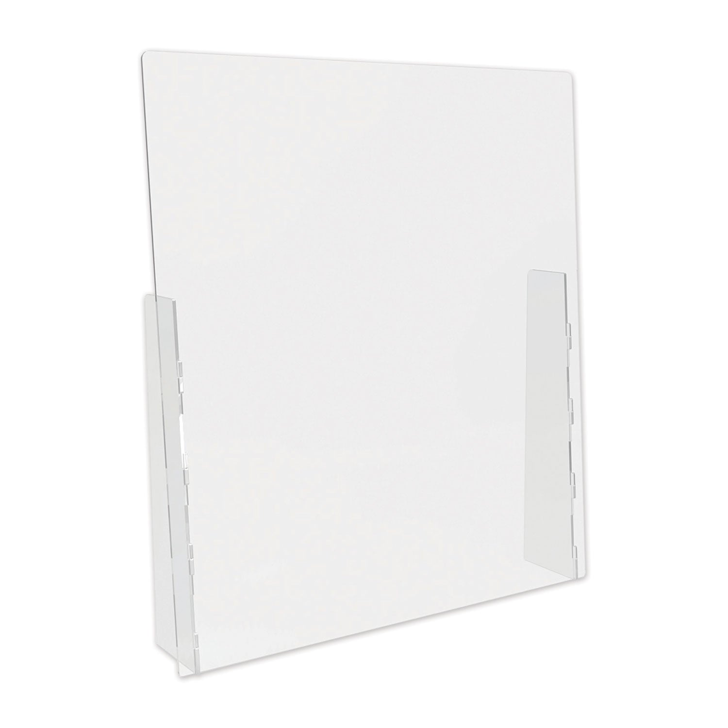 deflecto® Counter Top Barrier With Full Shield, 31.75" X 6" X 36", Acrylic, Clear, 2/carton