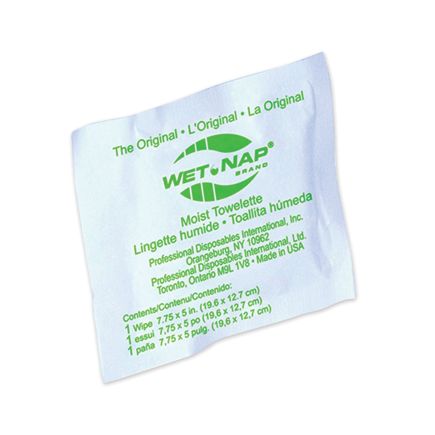 Sani Professional® Wet-Nap Premoistened Towelettes, 1-Ply, 5 x 7.75, Unscented, White, 100/Pack, 10 Packs/Carton