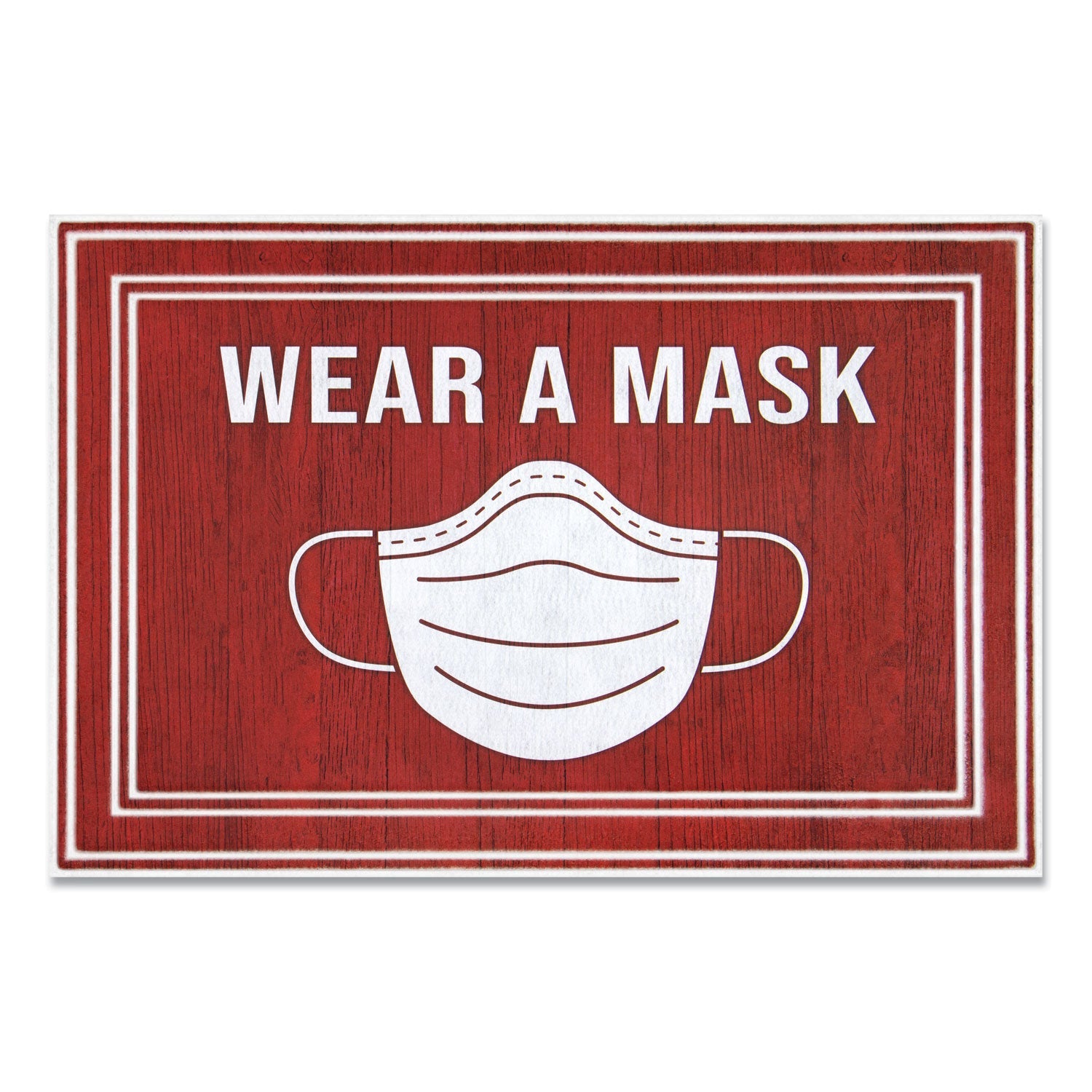 Wear A Mask Message Floor Mat | 24x36, Red/White