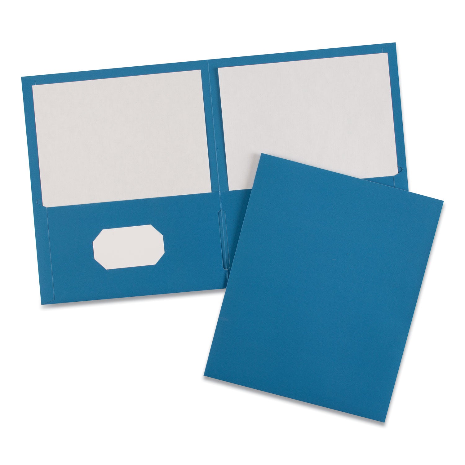 Avery® Two-Pocket Folder, 40-Sheet Capacity, 11 X 8.5, Light Blue, 25/box