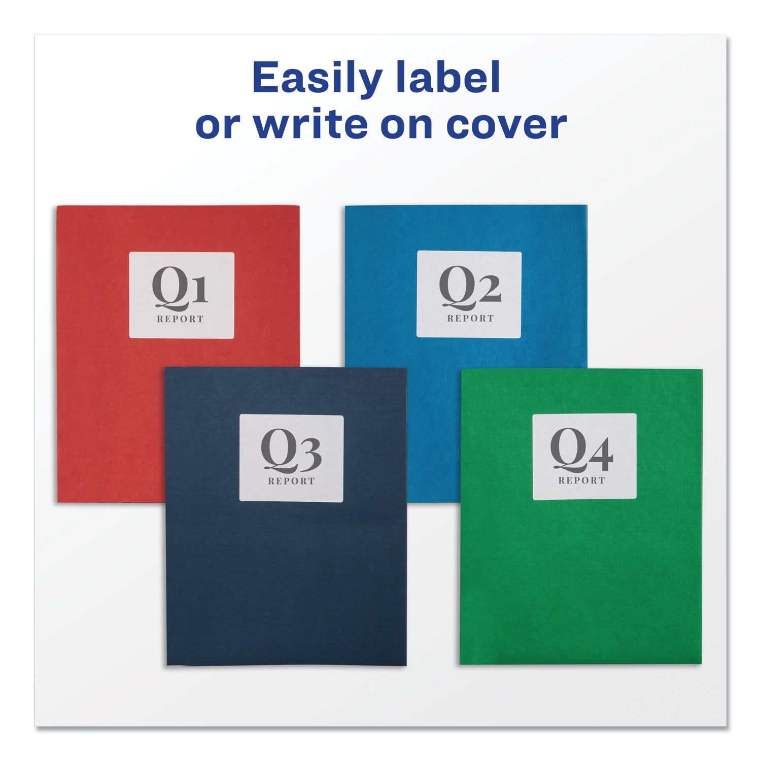 Avery® Two-Pocket Folder, 40-Sheet Capacity, 11 X 8.5, Dark Blue, 25/box