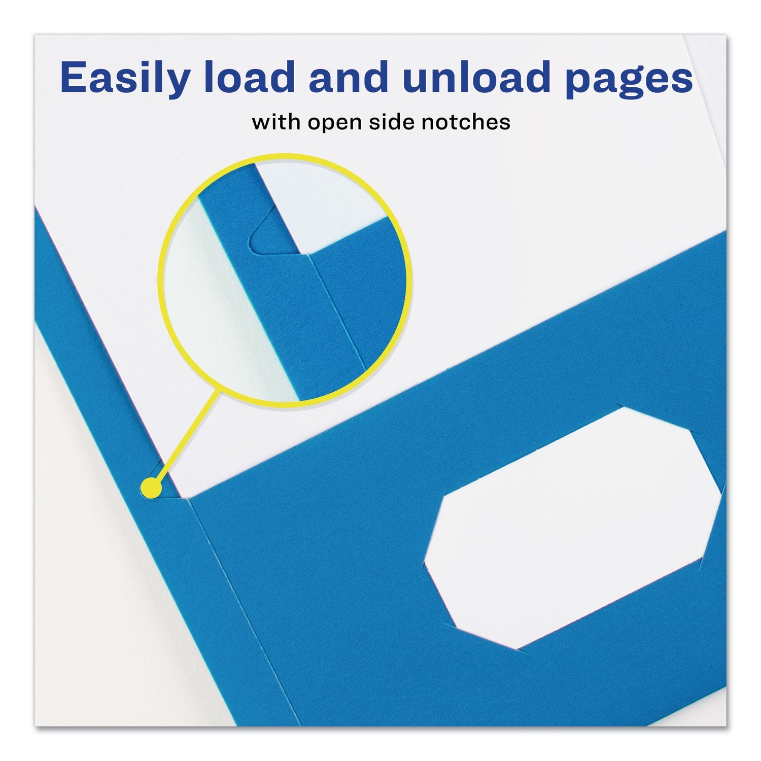 Avery® Two-Pocket Folder, 40-Sheet Capacity, 11 X 8.5, Light Blue, 25/box