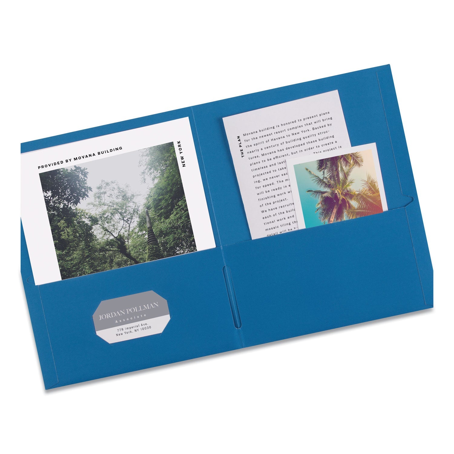 Avery® Two-Pocket Folder, 40-Sheet Capacity, 11 X 8.5, Light Blue, 25/box