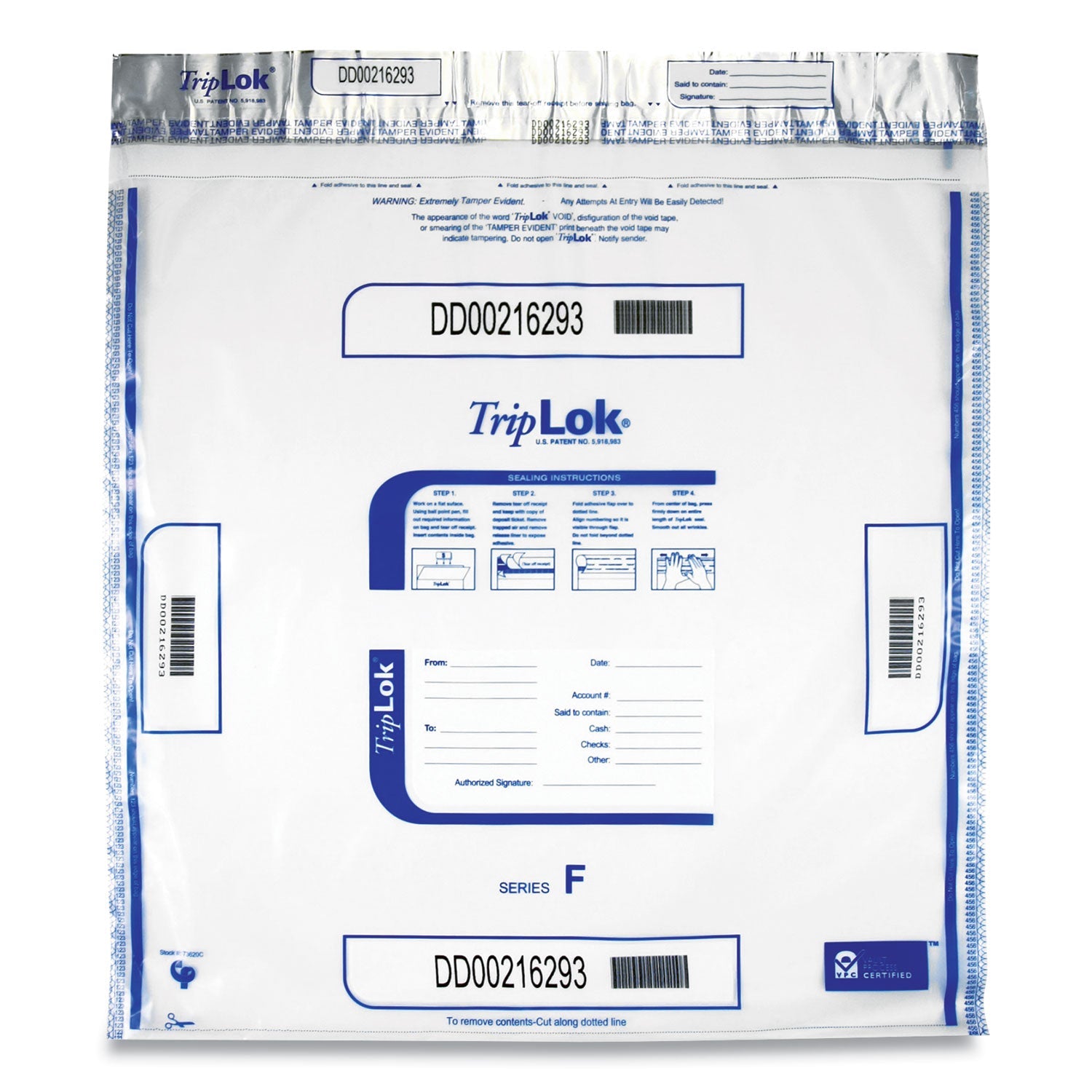 TripLOK Deposit Bag | 20 X 20 Clear, 250/CT