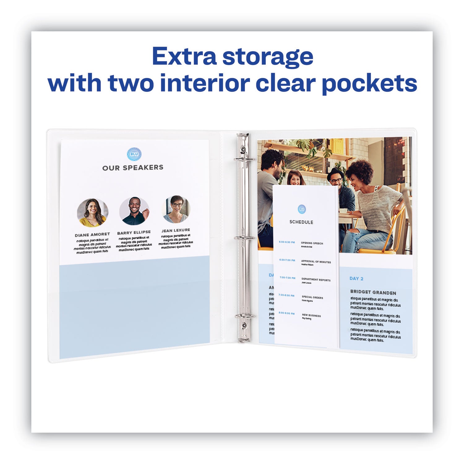 Avery® Heavy-Duty Non Stick View Binder With Durahinge And Slant Rings, 3 Rings, 3" Capacity, 11 X 8.5, White, 2/pack - Bloom Skins