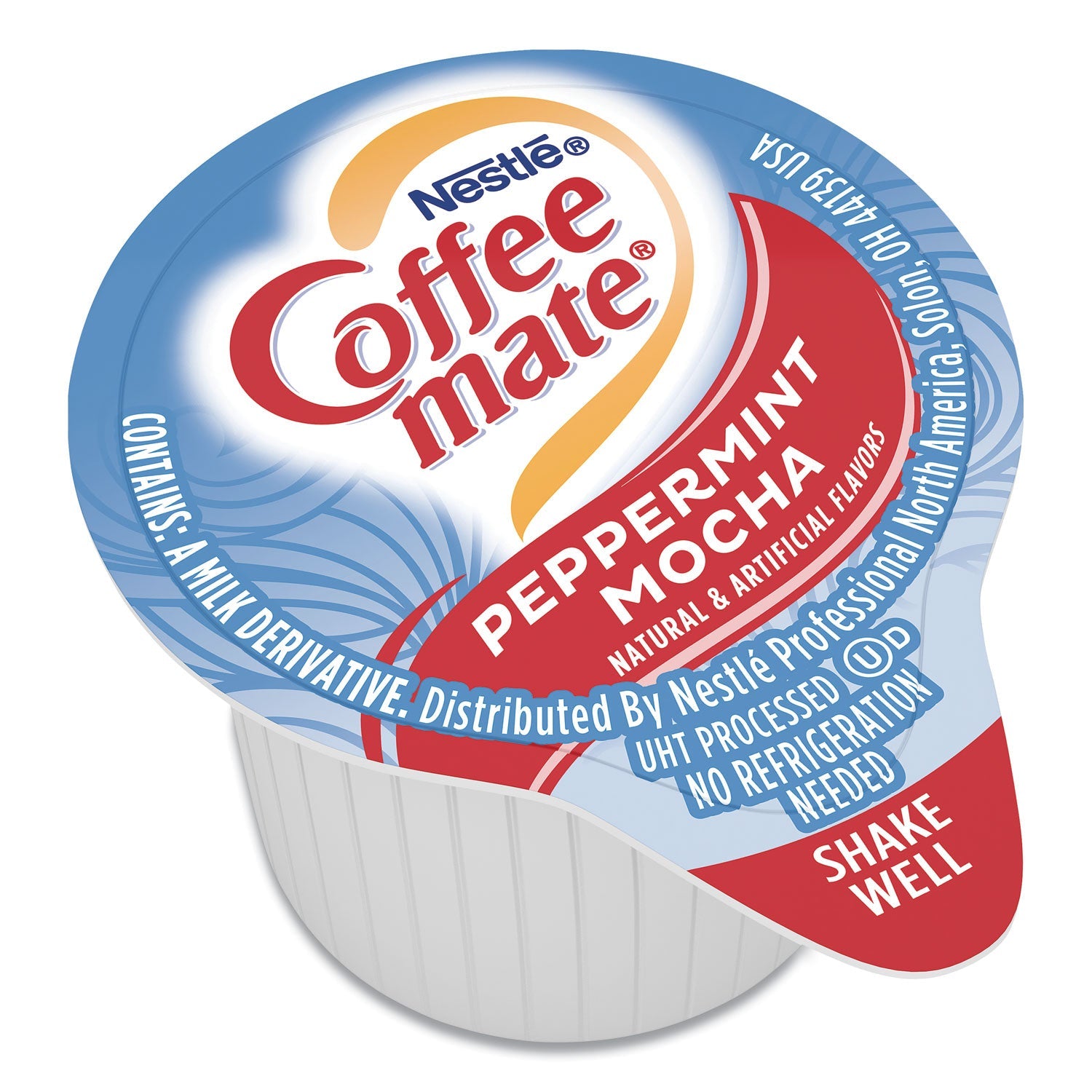 Coffee mate® Liquid Coffee Creamer, Peppermint Mocha, 0.38 Oz Mini Cups, 50/box