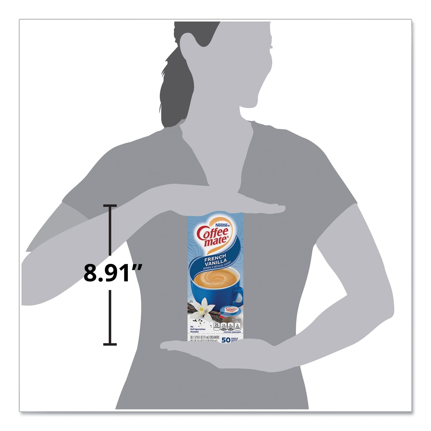 Coffee mate® Liquid Coffee Creamer, French Vanilla, 0.38 Oz Mini Cups, 50/box