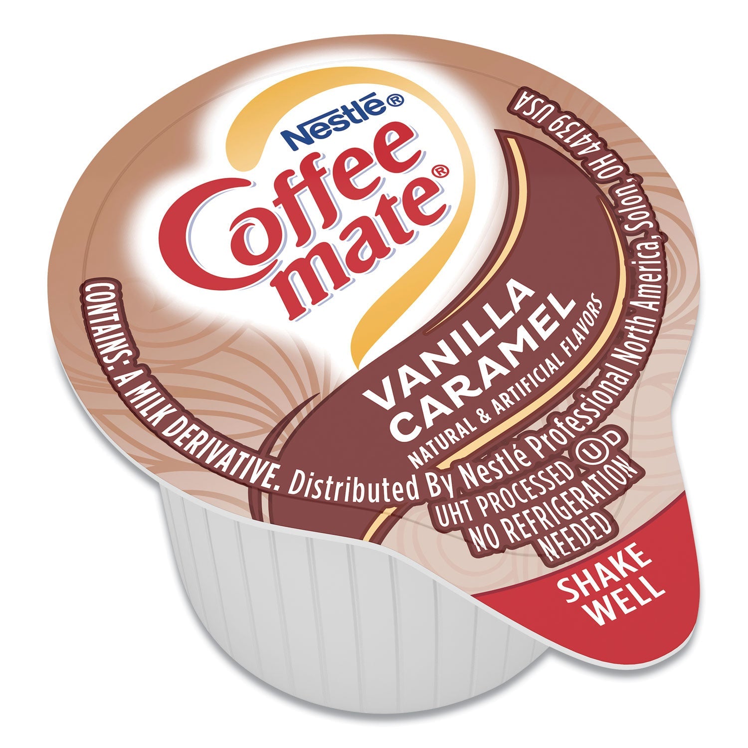 Coffee mate® Liquid Coffee Creamer, Vanilla Caramel, 0.38 Oz Mini Cups, 50/box