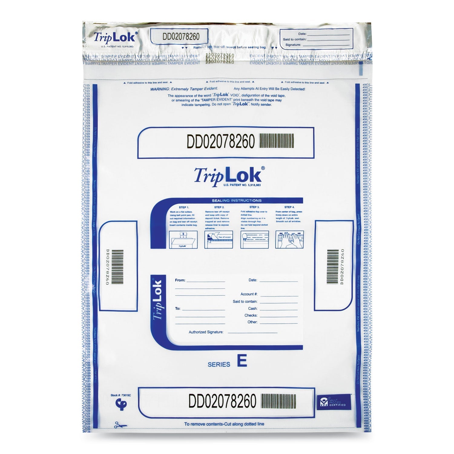 TripLOK Deposit Bag | 15x20 Tamper-Evident