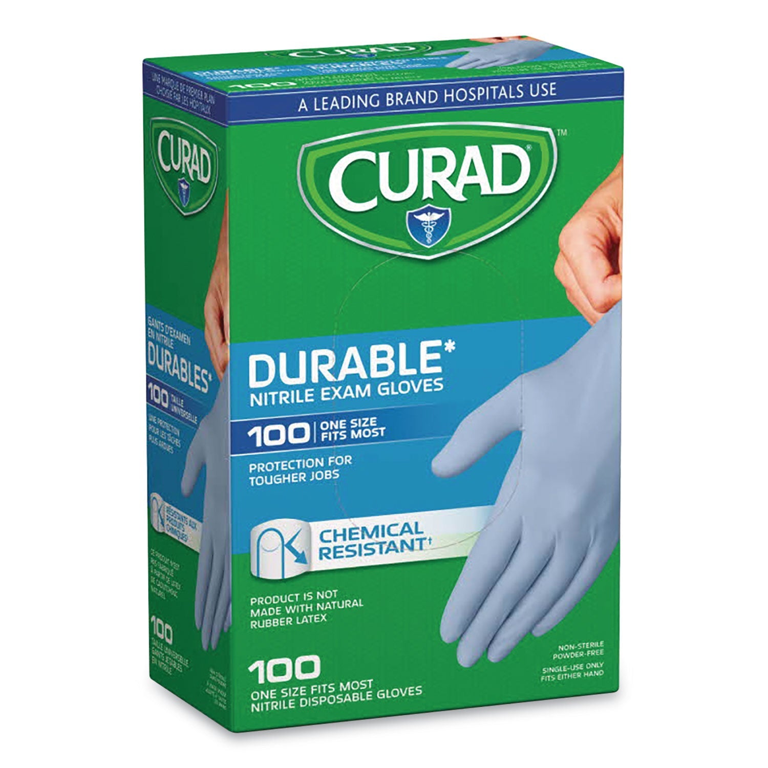 Curad Powder-Free Nitrile Exam Gloves | 100/Box