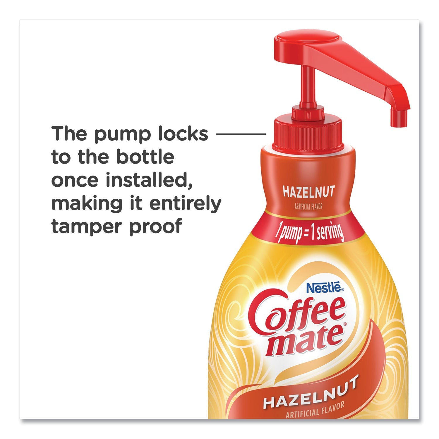 Coffee mate® Liquid Coffee Creamer, Hazelnut, 1.5 L Pump Bottle