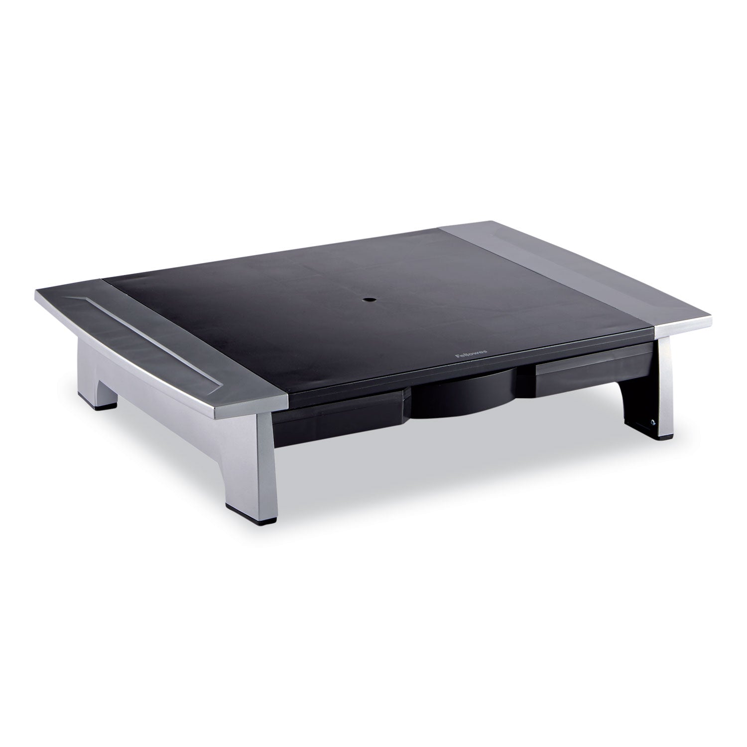 Fellowes® Office Suites Standard Monitor Riser, For 21" Monitors, 19.78" X 14.06" X 4" To 6.5", Black/silver, Supports 80 Lbs